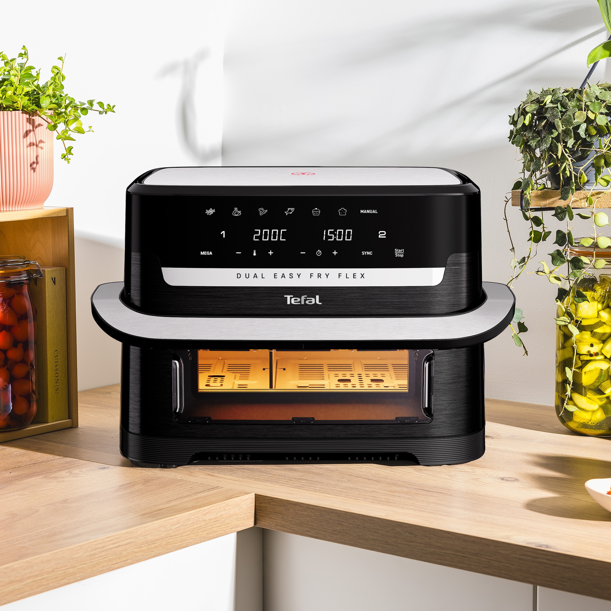 Tefal Heißluftfritteuse »EY9228 Easy Fry Flex«, 2700 W, Flex-Cook-Technologie, 7 voreingestellte Programme, bis zu 220°C, 9 L