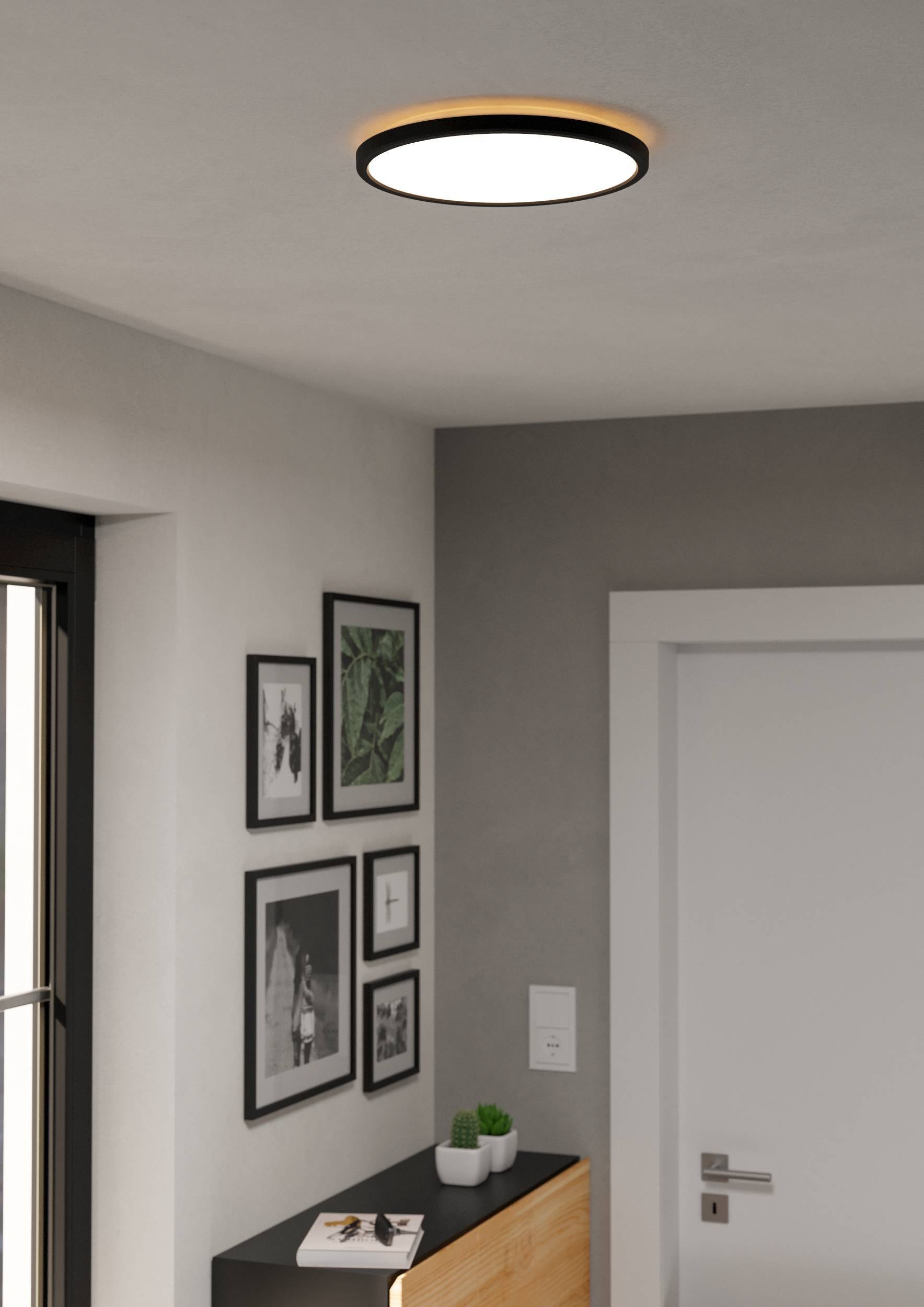 EGLO Deckenleuchte »Rovito Deckenlampe, Deckenbeluchtung, Badlampe Decke, Kunststoff, IP44« LED-Modul 1 Stk. Kaltweiß | Neutralweiß | Warmweiß Wand-/Deckenleuchte - H3 x Ø30 cm - schwarz - 13,9W inkl.