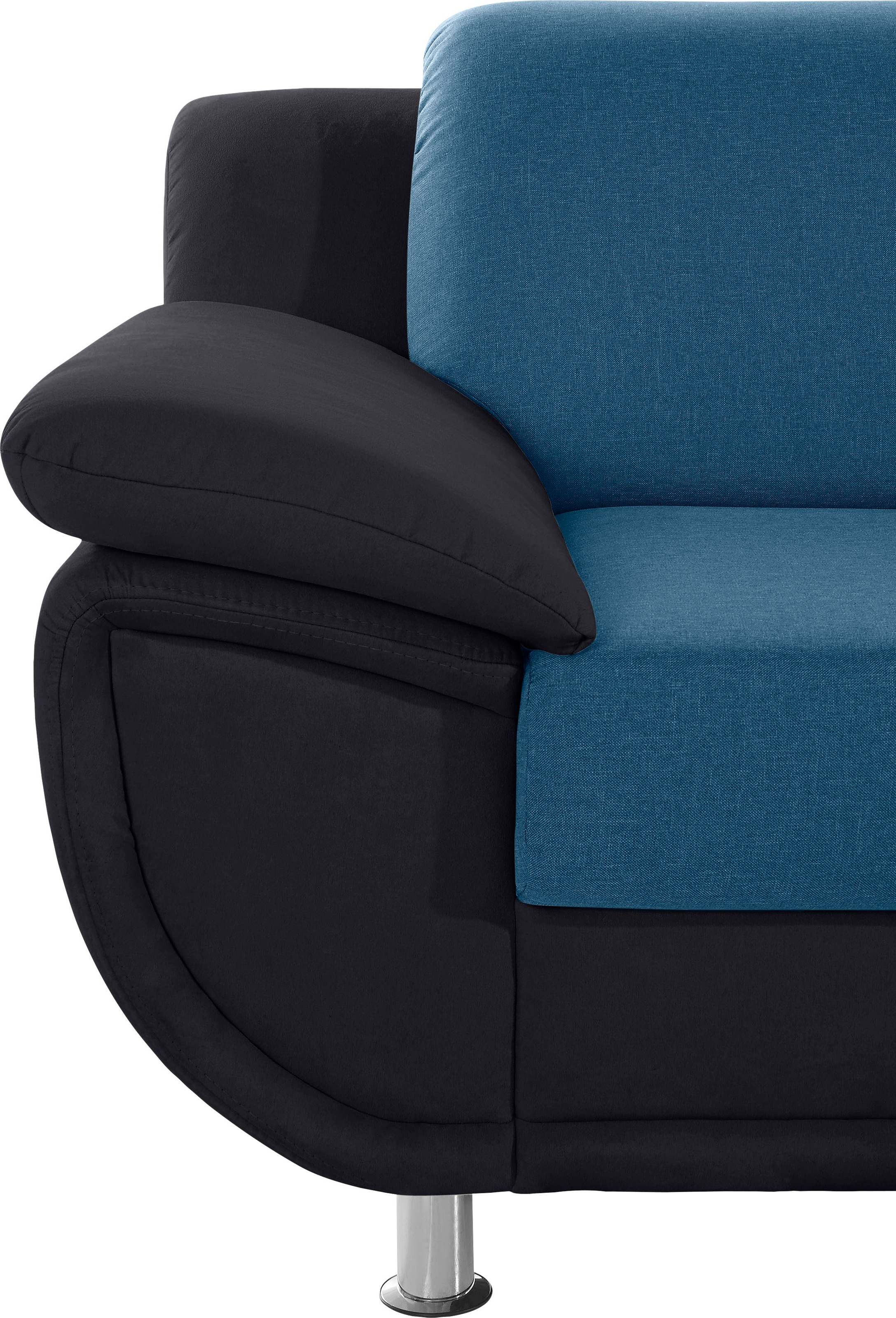 TRENDMANUFAKTUR Ecksofa »Rondo 3, zeitlos und bequem, Materialmix, breite Armlehnen, L-Form« wahlweise mit Federkern für mehr Komfort, wahlweise mit Bettfunktion