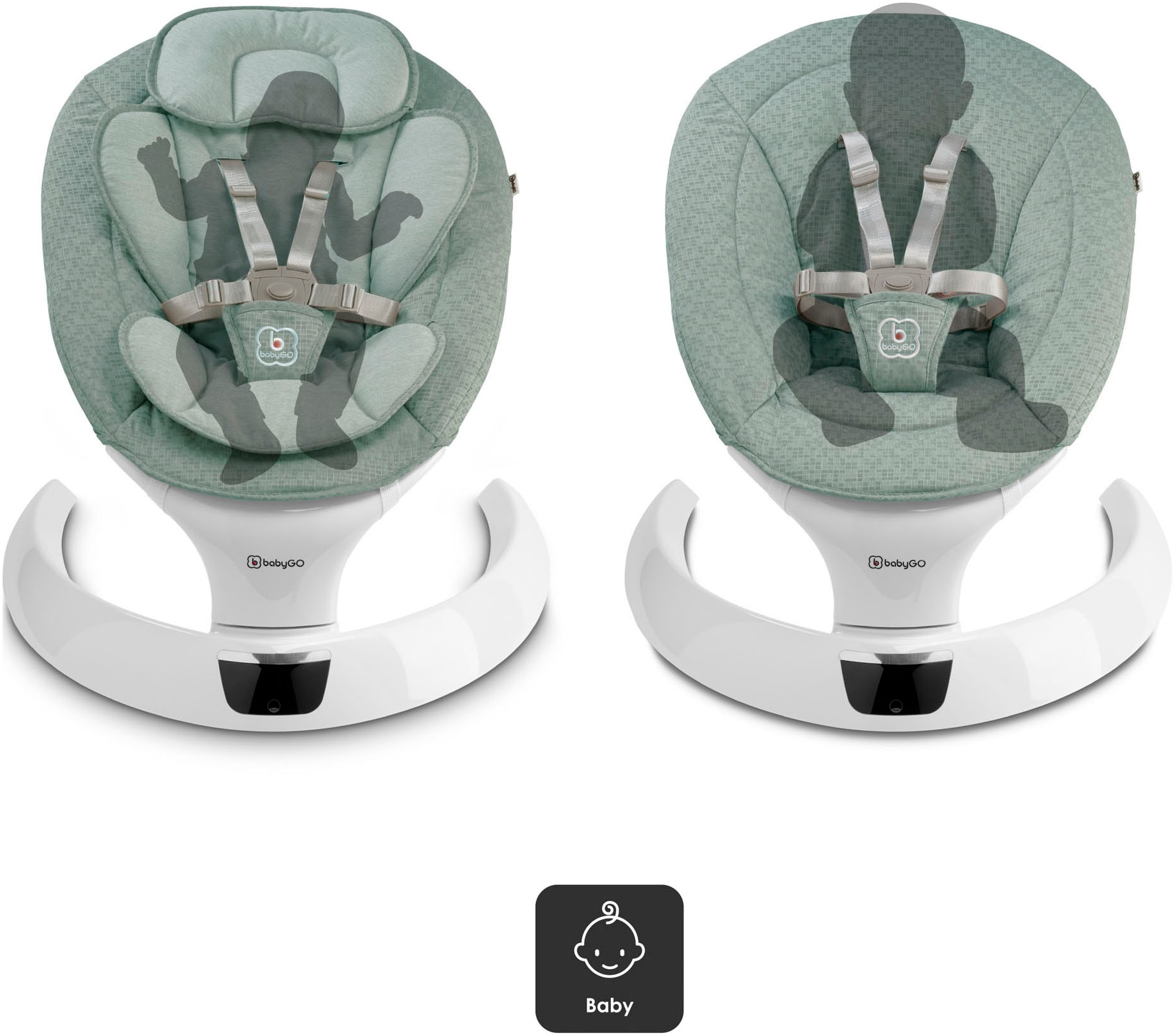 BabyGo Babywippe »Swing«, bis 9 kg, mit Fernbedienung, Musik, Schaukelfunktion