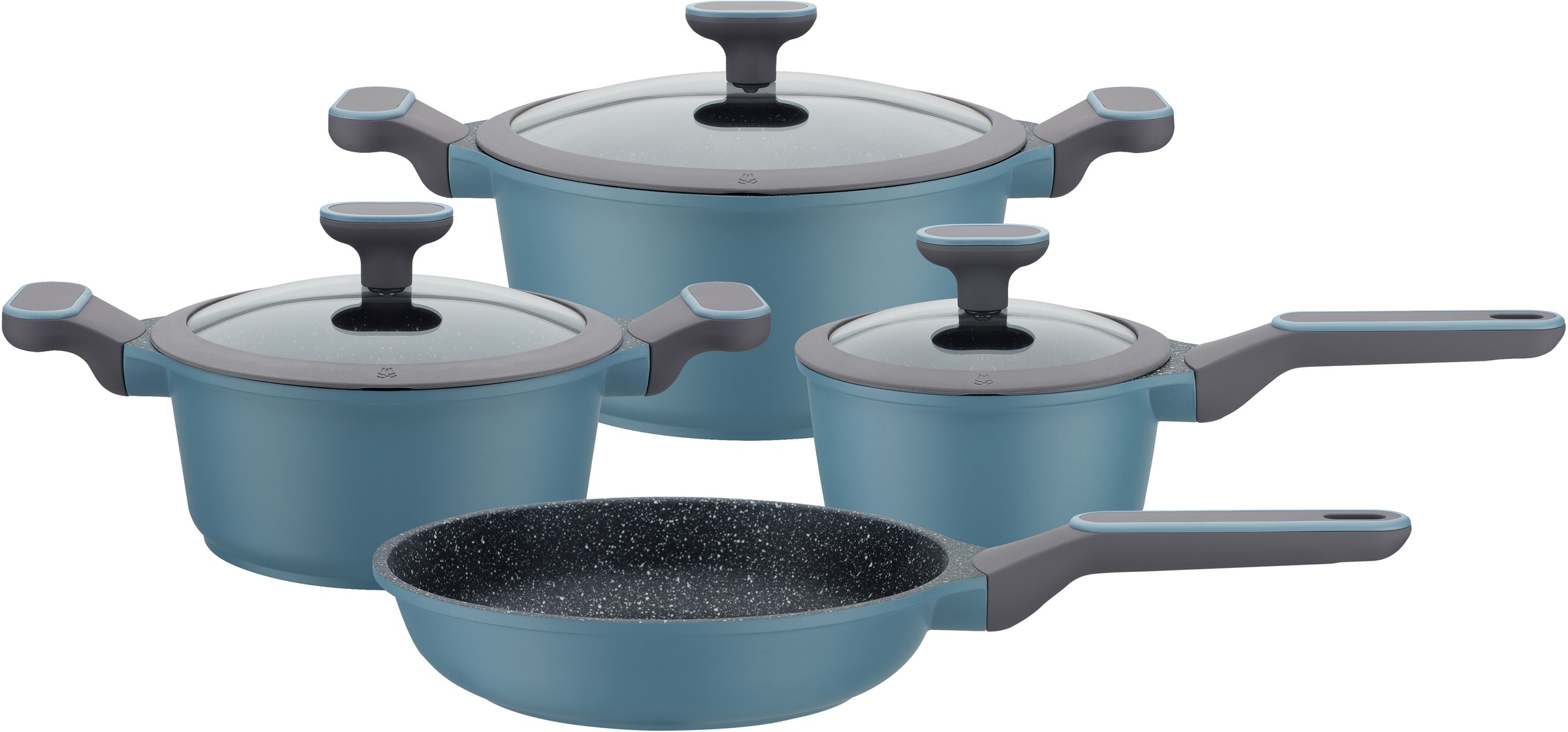 GSW Topf-Set »Blue Granit« Aluminiumguss Set, Kochtopf 20/24 cm, 1 Stielkas günstig online kaufen