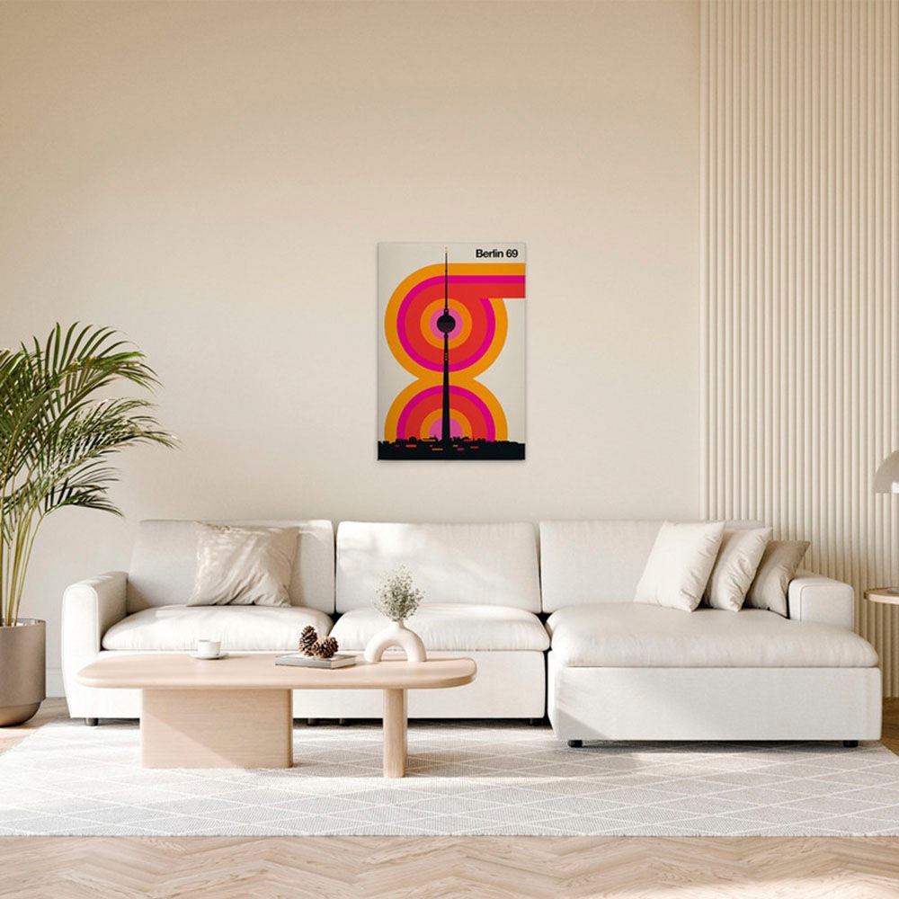 A.S. Création Leinwandbild »Berlin69 - Wandbild Creme Schwarz Orange Keilra günstig online kaufen