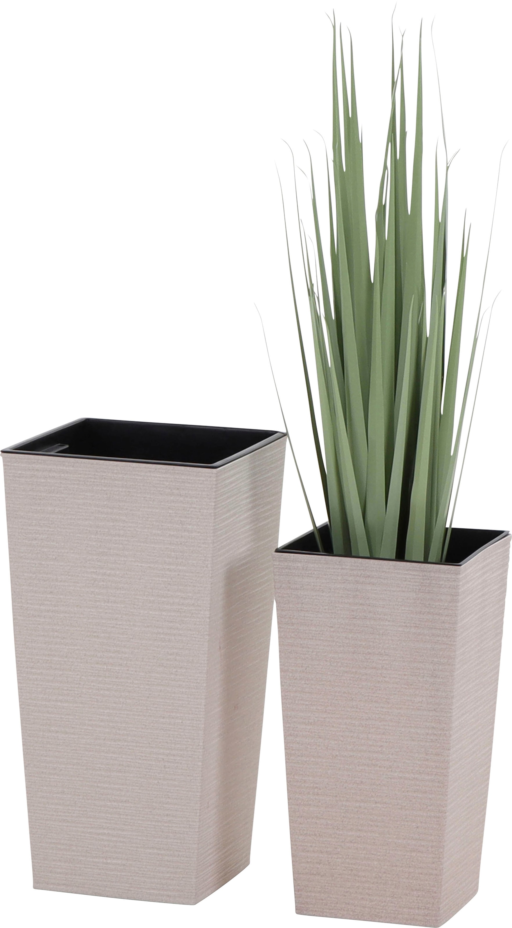 Siena Garden Pflanzkübel Rillenoptik, eckig