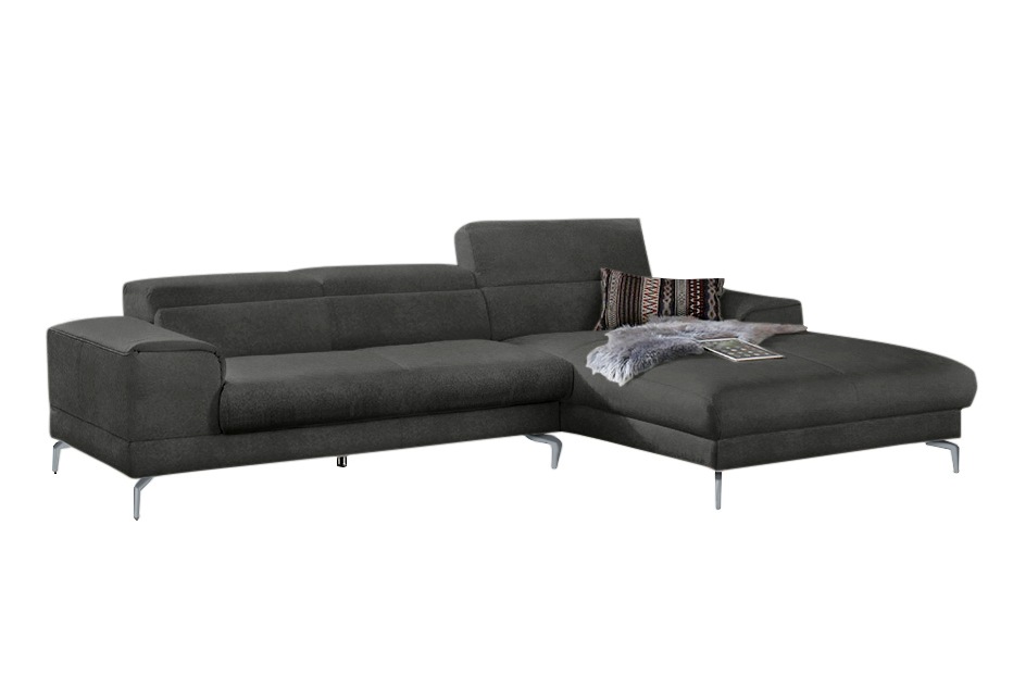 W.SCHILLIG Ecksofa »piedroo, Designsofa mit tollem Sitzkomfort, bequem und elegant, L-Form«, Kopfteilverstellung, wahlweise mit Sitztiefenverstellung, Breite 303cm