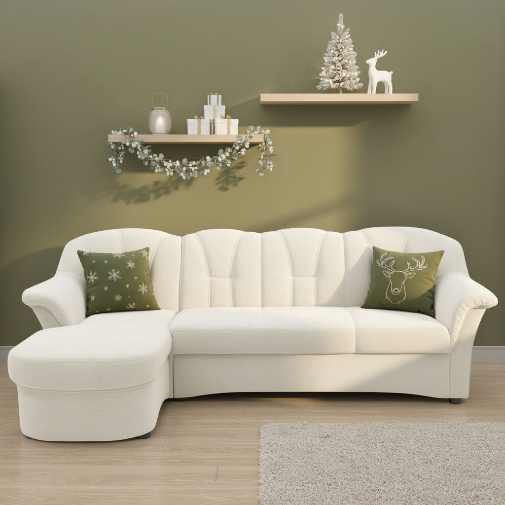 DOMO collection Ecksofa »Flores Schlafsofa, B/T/H: 233/142/86 cm, L-Form« w günstig online kaufen