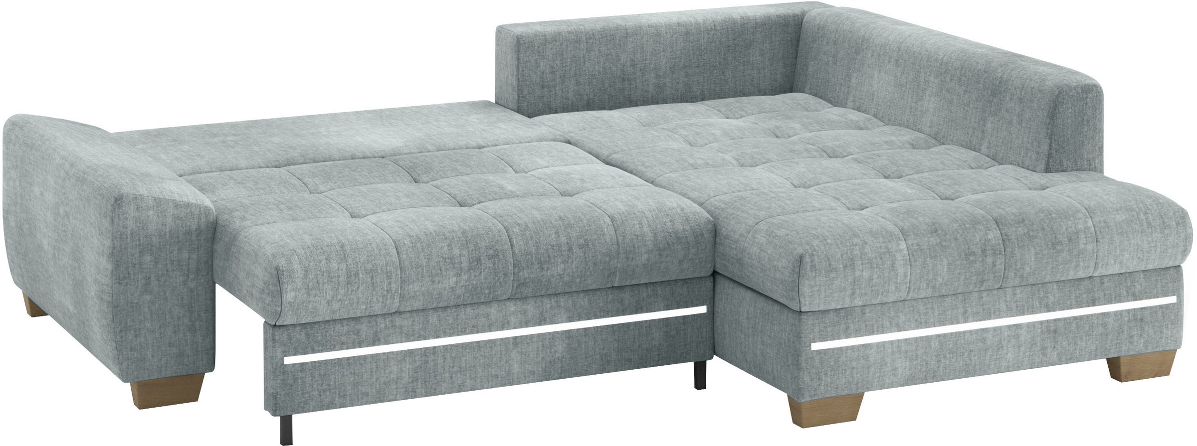 Mr. Couch Ecksofa »Nikita II, L-Form«, mit Kaltschaum, RGB-LED Beleuchtung, wahlweise mit Bett, Bettkasten