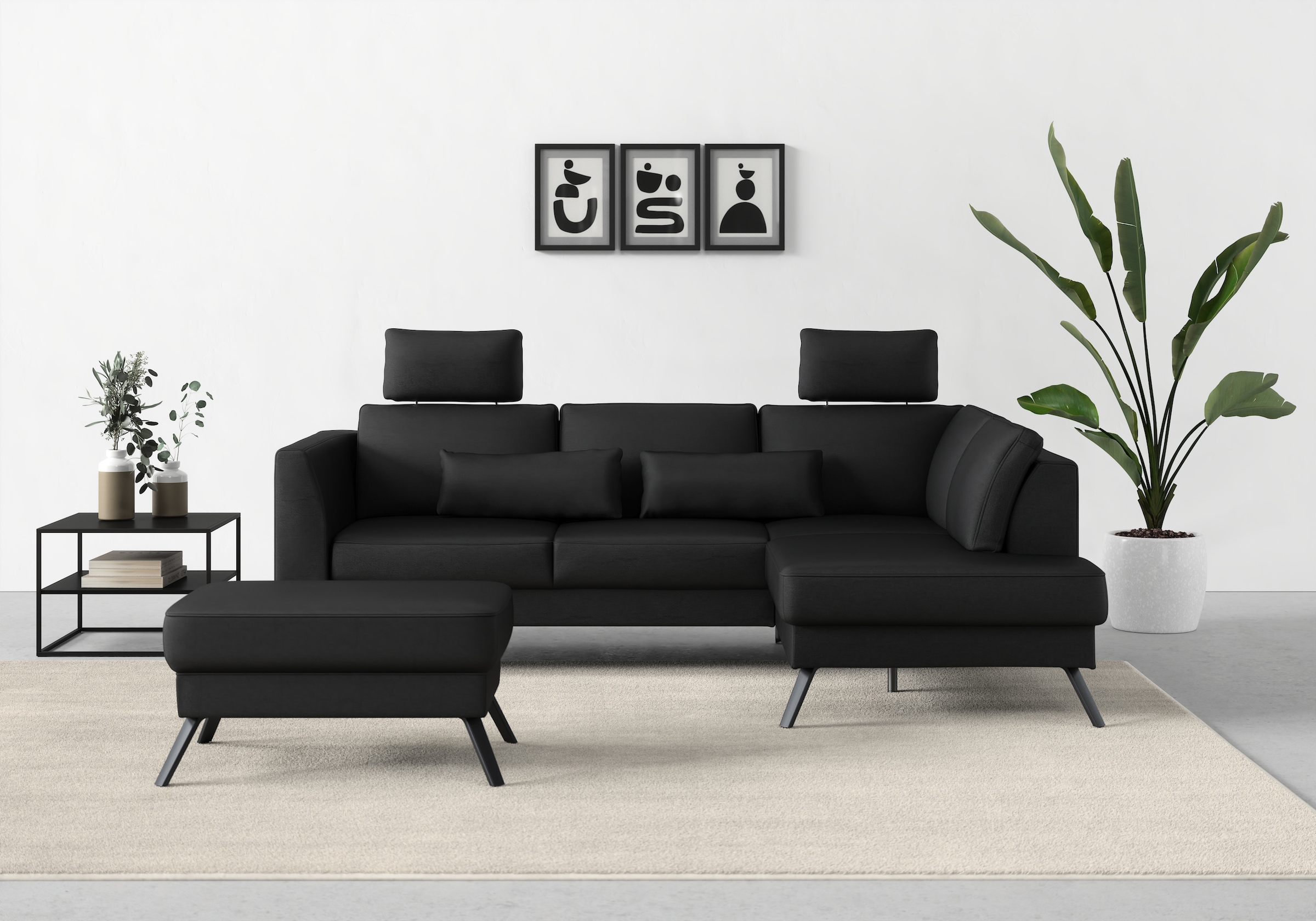 sit&more Ecksofa »Lindholm L-Form«, mit Sitztiefenverstellung und Federkern günstig online kaufen