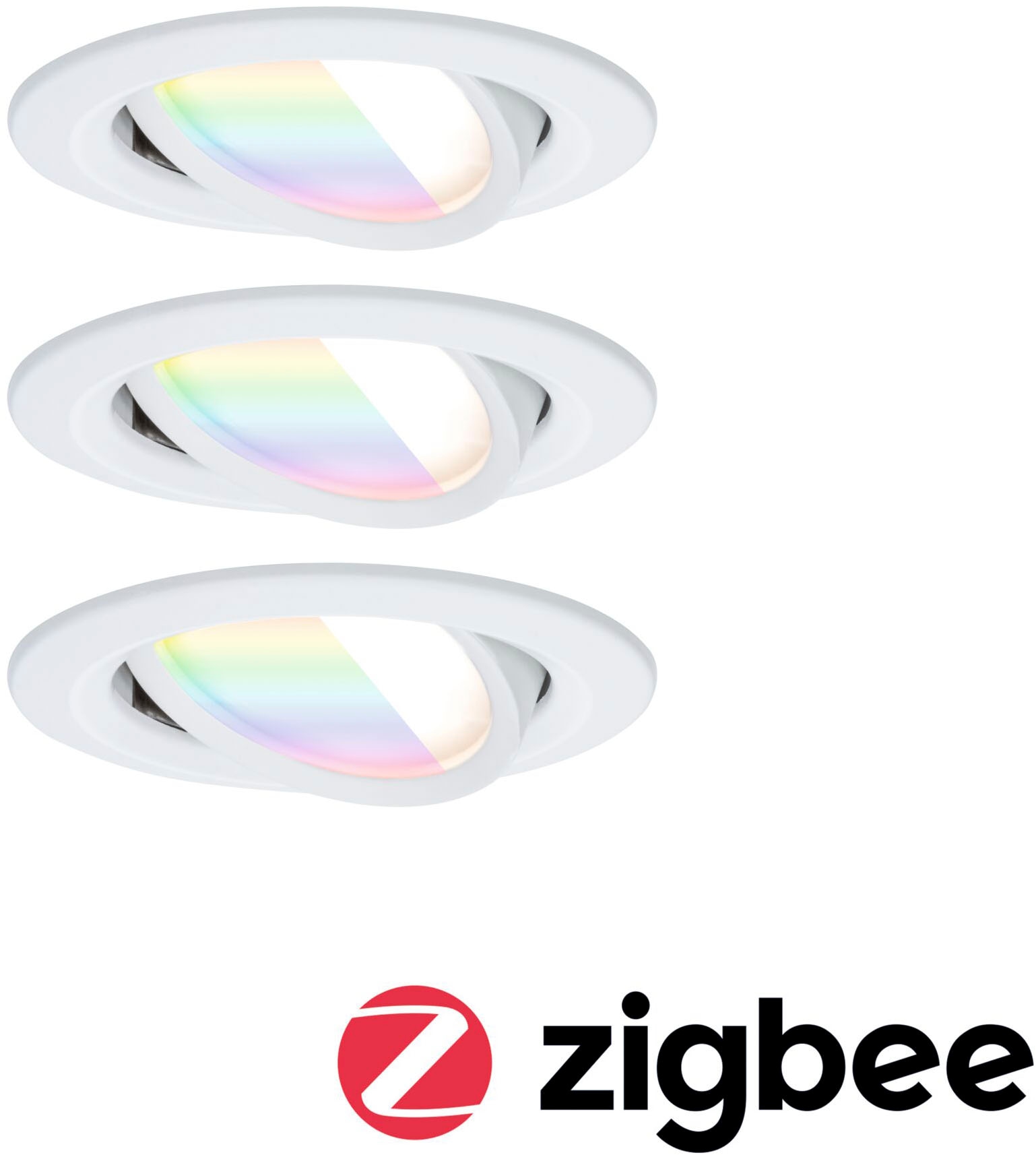 Paulmann LED Einbauleuchte »LED Einbauleuchte Nova Coin rund 84mm 50°«, 3 flammig, Leuchtmittel LED-Modul | LED fest integriert, Memoryfunktion, Farbwechsler, Farbsteuerung, Dimmer, Smart Home