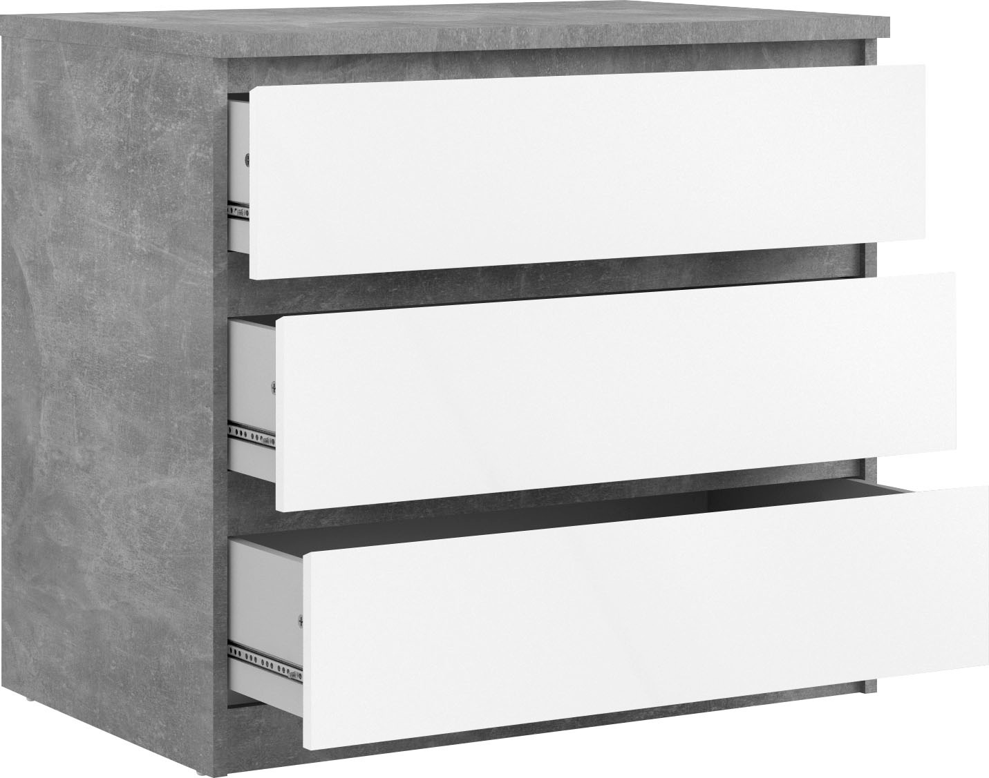 INOSIGN Kommode »Naia«, abgerundete Schubladenkanten auf Metallgleiter, Breite 77 cm