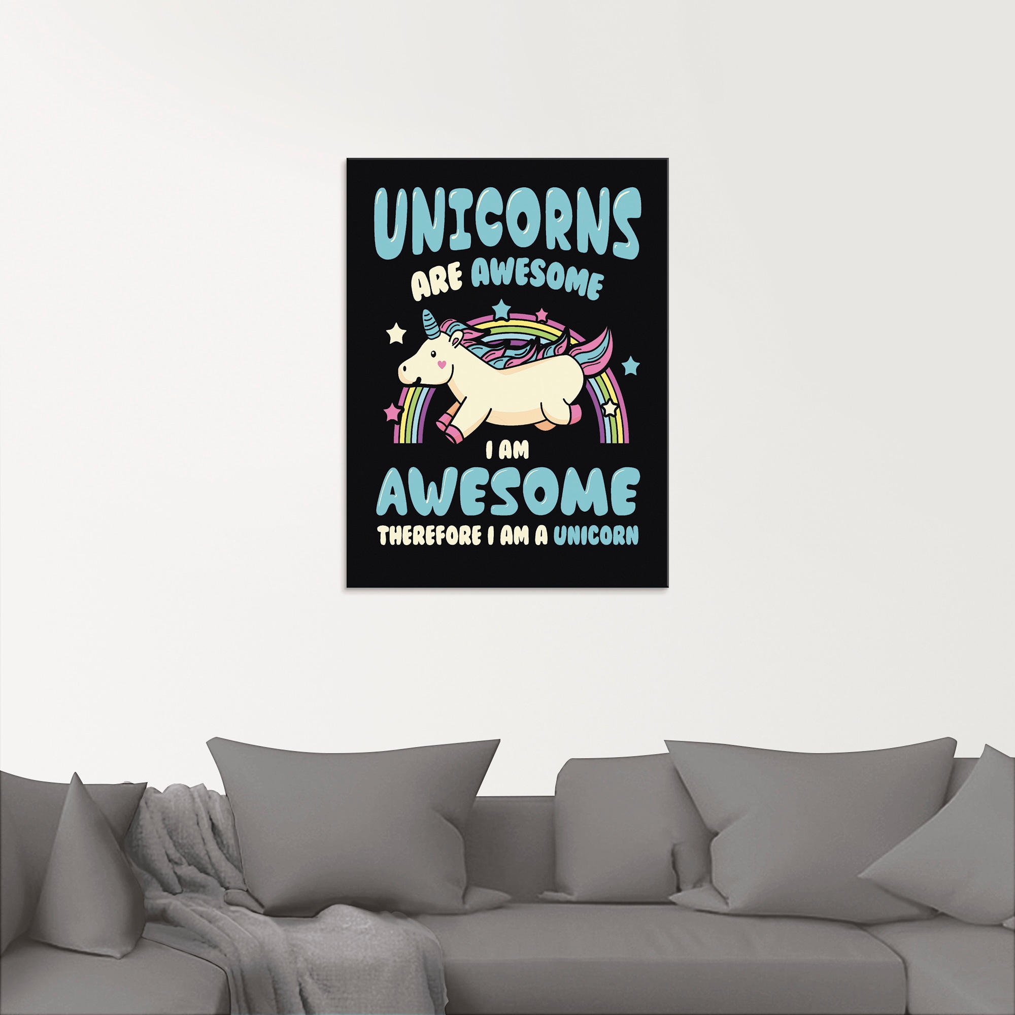 Artland Glasbild »Einhorn Spruch«, Humor, (1 St.), in verschiedenen Größen