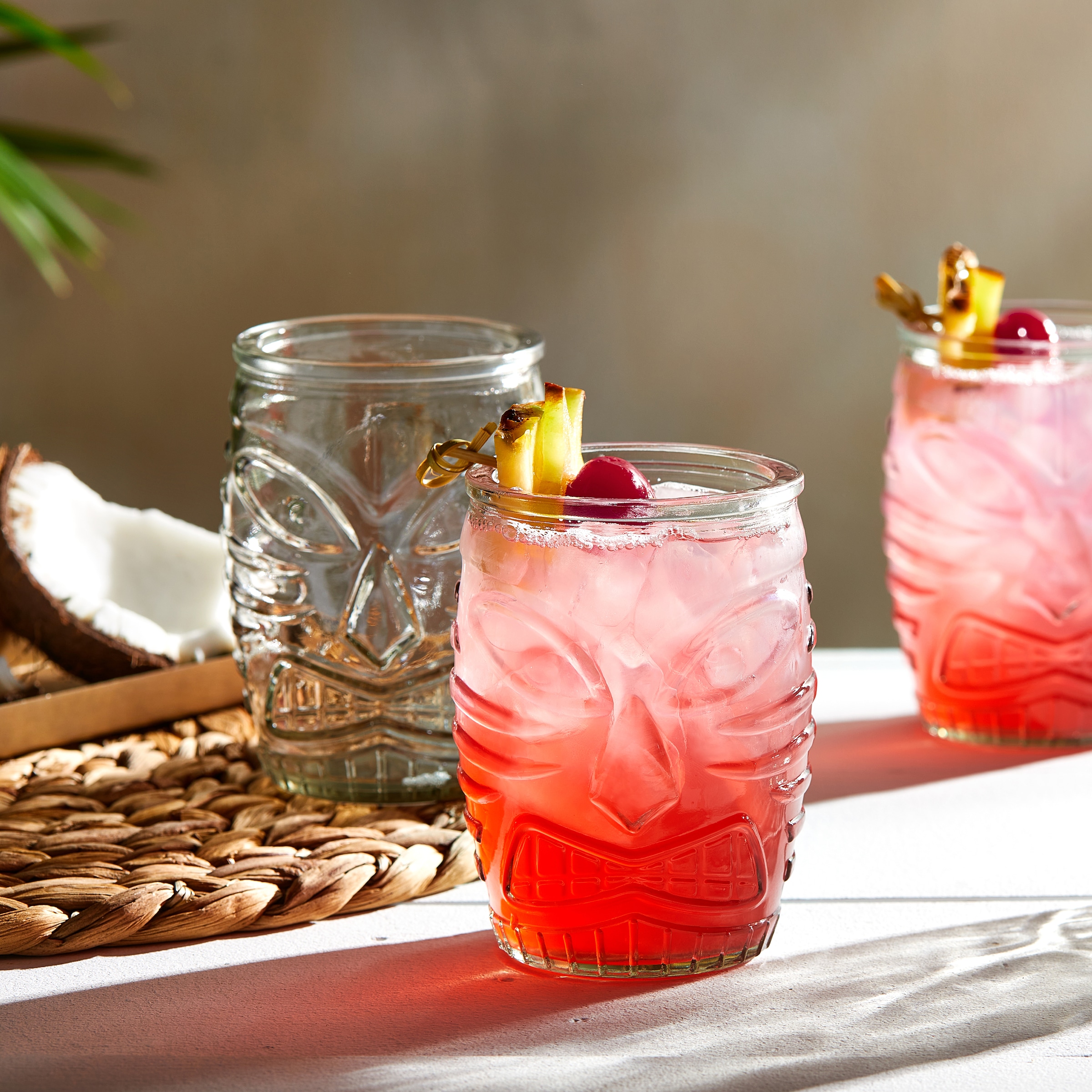 LIBBEY Cocktailglas »Libbey Trinkglas, 12er Set -TIKI- von polynesischer Kunst inspiriert«, (Set, 12 tlg.), 473 ml, hochwertig verarbeitet, im charakteristischen Design