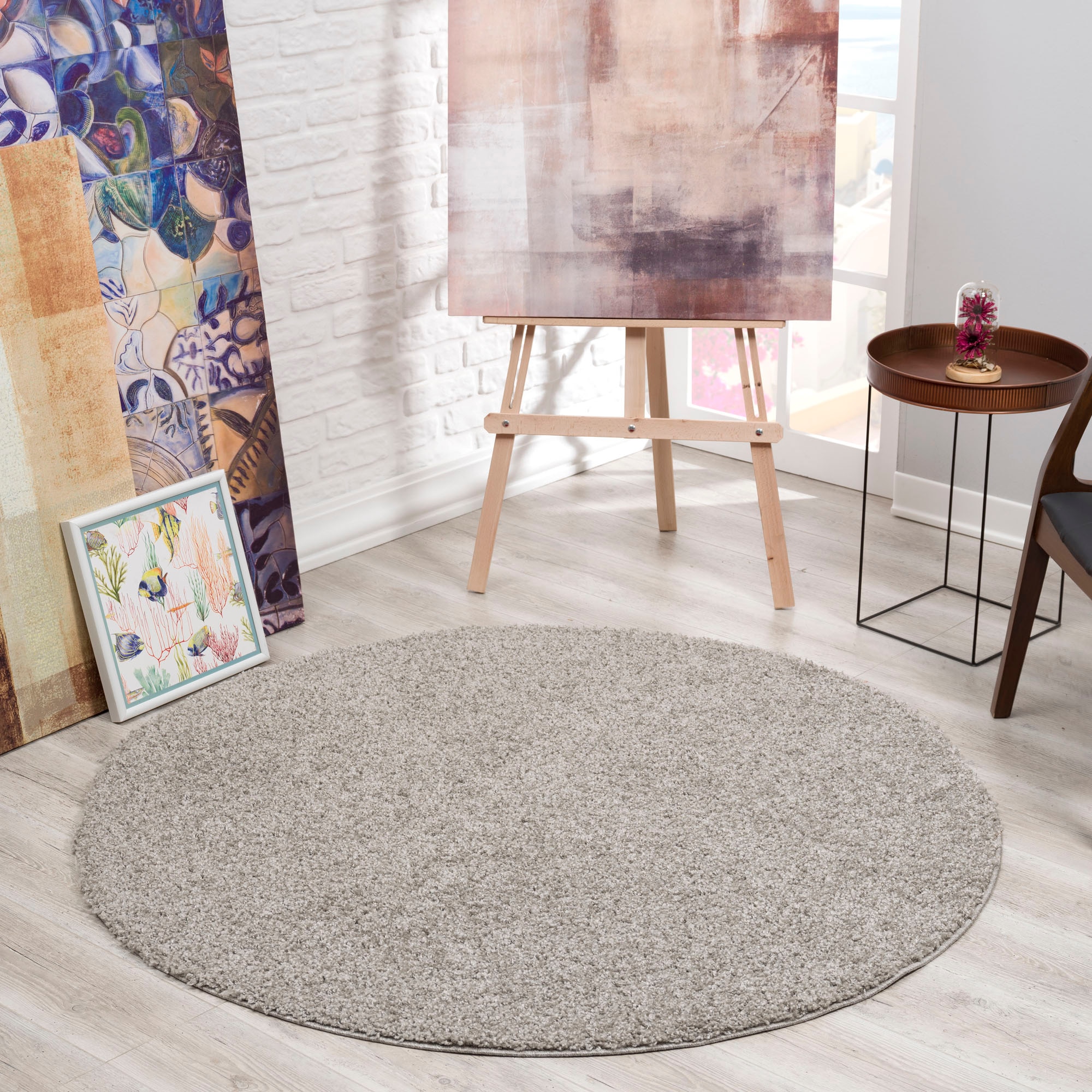 Sanat Hochflor-Teppich »LOCA«, rund, 30 mm Höhe, Wohnzimmer, Langflor, Shag günstig online kaufen