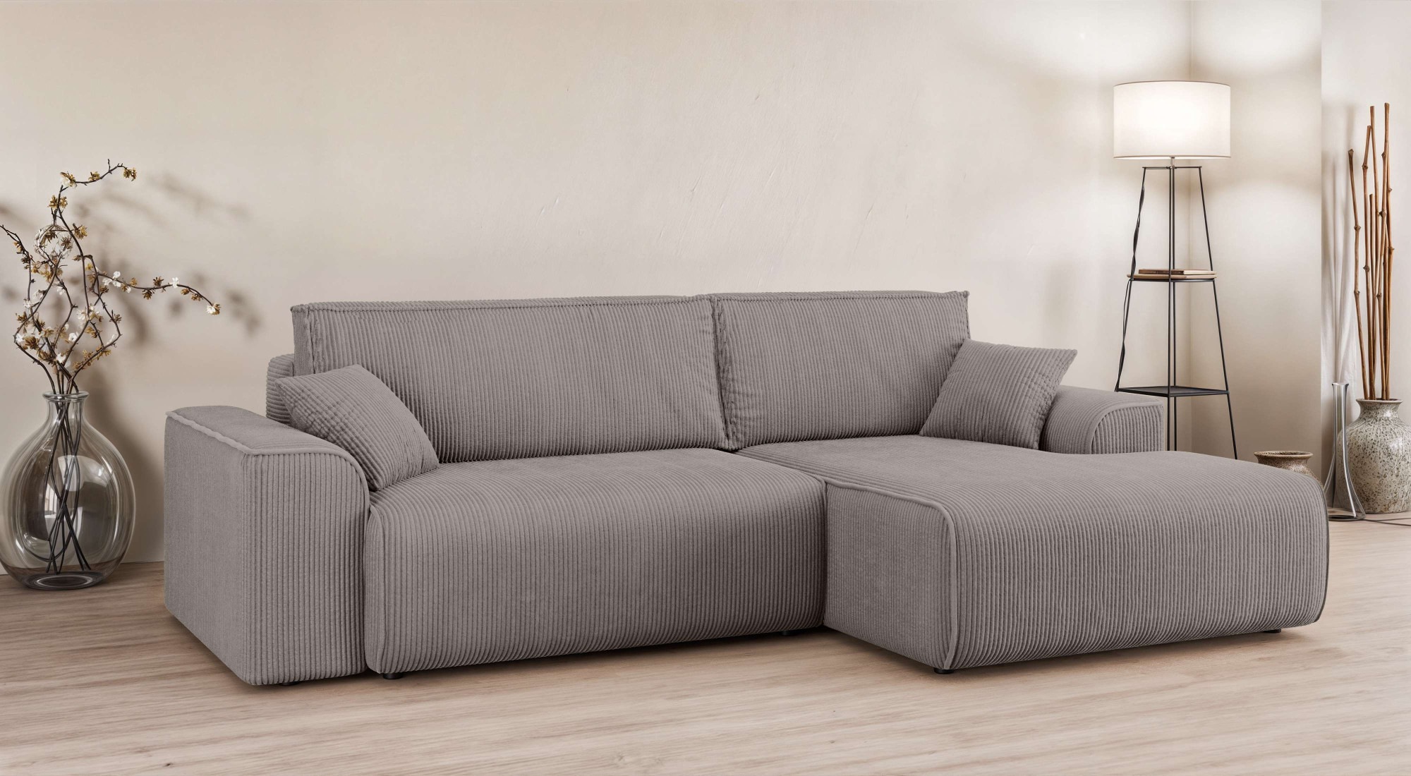 Home affaire Ecksofa »Santenay mit Bettfunktion und Bettkasten, Maße: B/T/H günstig online kaufen