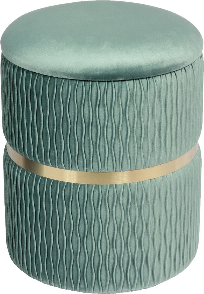 Kayoom Polsterhocker »Hocker Zora 425 2er-Set, Praktischer und versteckter Stauraum«, (Set, 2 St.), 2er-Set mit Stauraum, ineinander stapelbar, goldener Ring