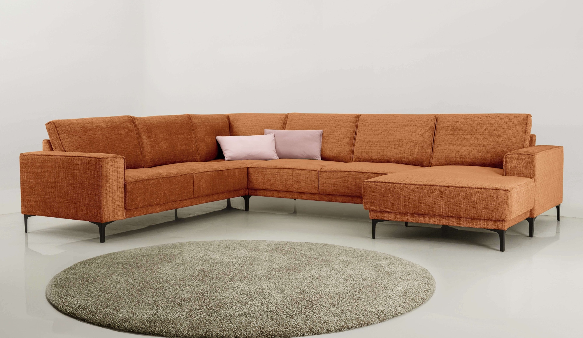Places of Style Wohnlandschaft »XXL Sofa Oland, Struktur, Flachgewebe, Luxu günstig online kaufen