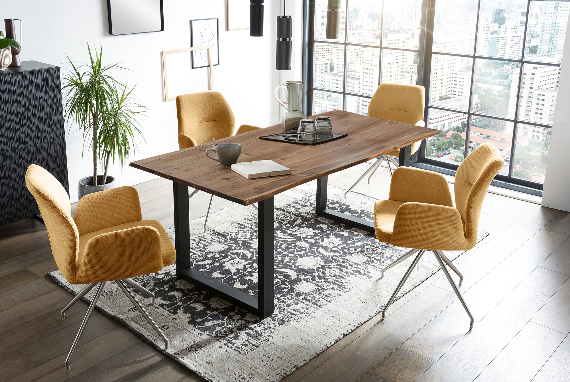 SalesFever Essgruppe "Stilvolle Essgruppe" Set, 5 Stk. tlg. Tischplatte beh günstig online kaufen