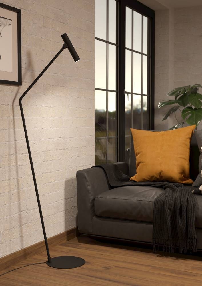EGLO Stehlampe »ALMUDAINA«, 1 flammig, Leuchtmittel LED-Modul | LED fest integriert, Stehlampe, Metall in Schwarz, Wohnzimmerlampe, Lampe Wohnzimmer, 157cm