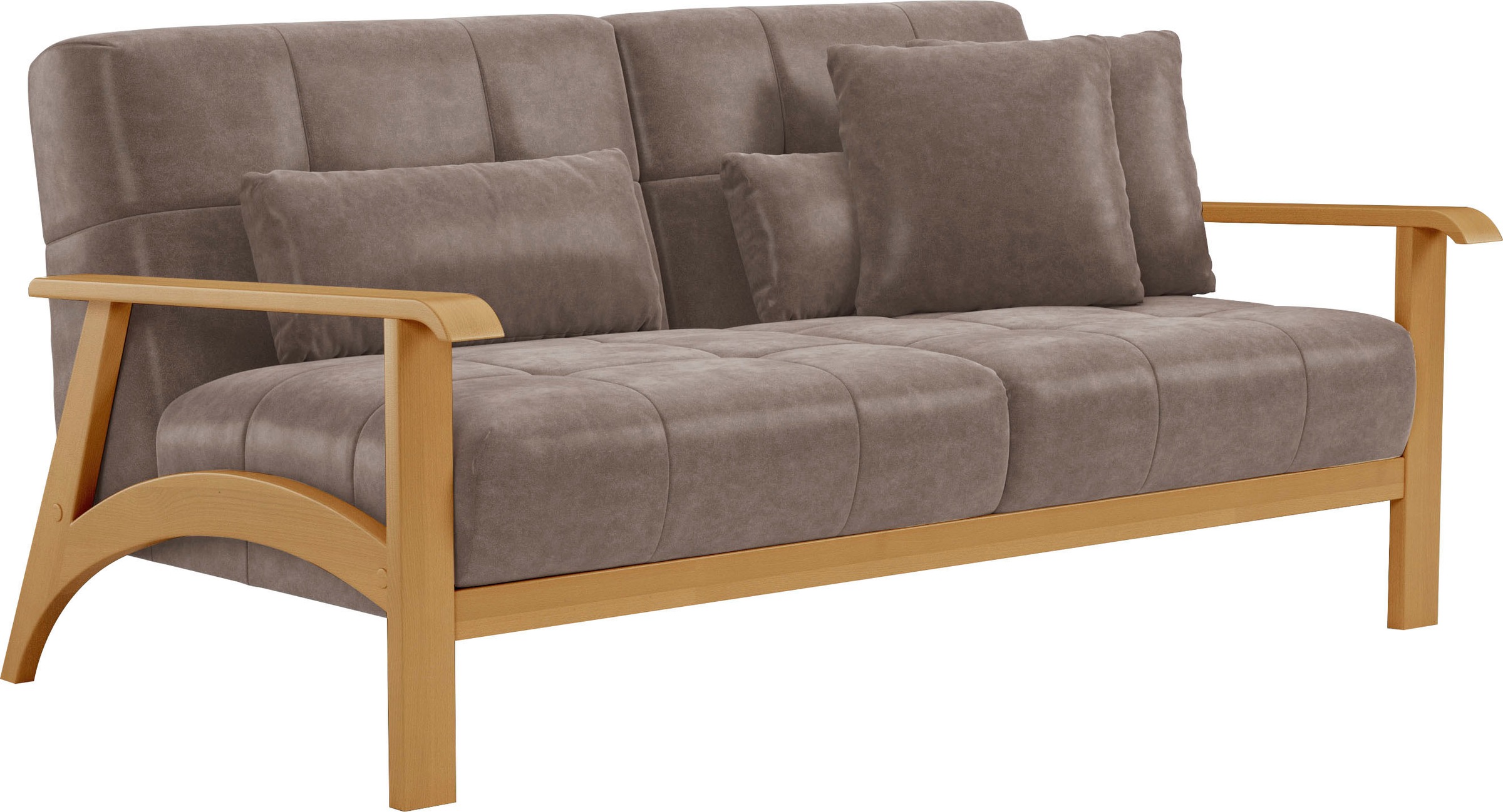 sit&more 2,5-Sitzer »Billund«, Armlehnen aus eichefarbigem Buchenholz, verschiedene Bezüge und Farben