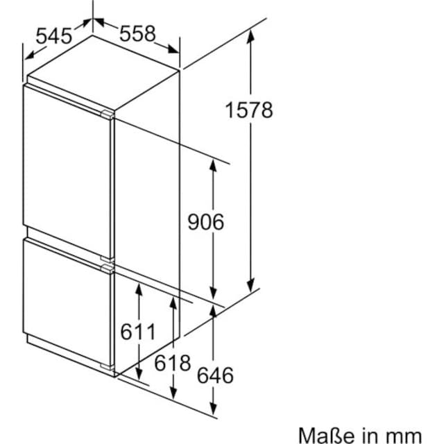 SIEMENS Einbaukühlgefrierkombination, iQ500, KI77SADD0, 157,8 cm hoch, 55,8  cm breit auf Raten kaufen