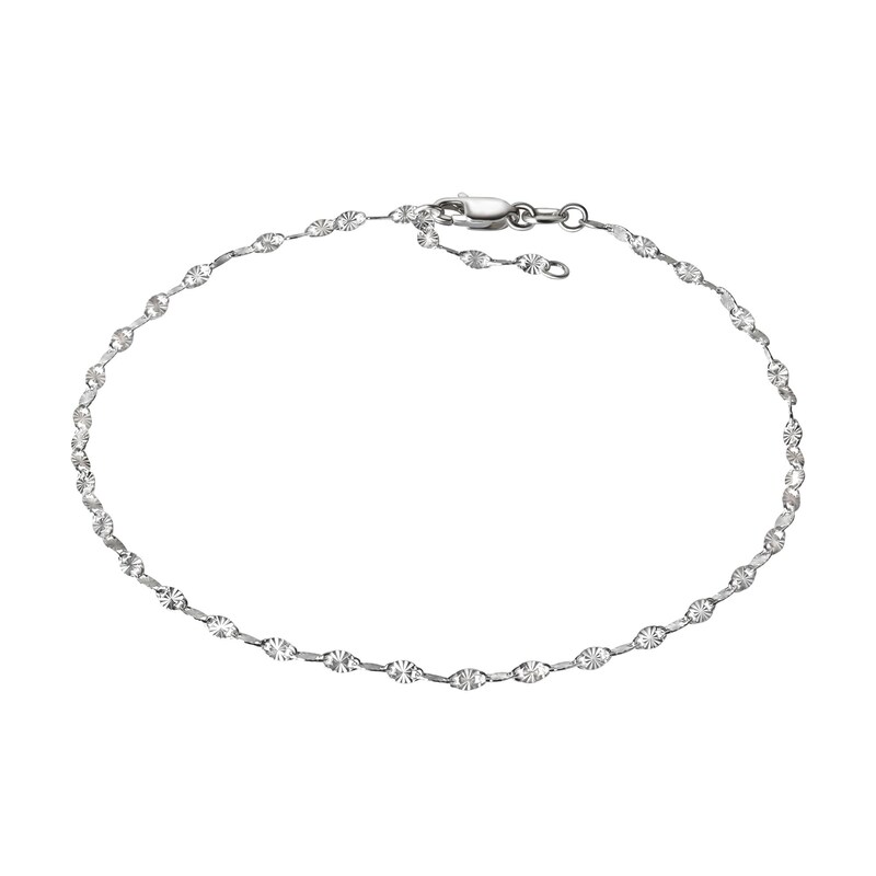 VIVANCE Fußkette »925/- Sterling Silber weiss diamantiert« weiß 25+2cm Fußkettchen aus 925/- Sterling Silber