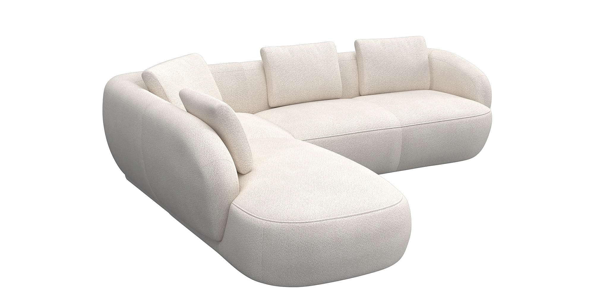 FLEXLUX Ecksofa »Torino, rund, L-Form, Sofa-Ecke mit Ottomane«, Modernes, o günstig online kaufen