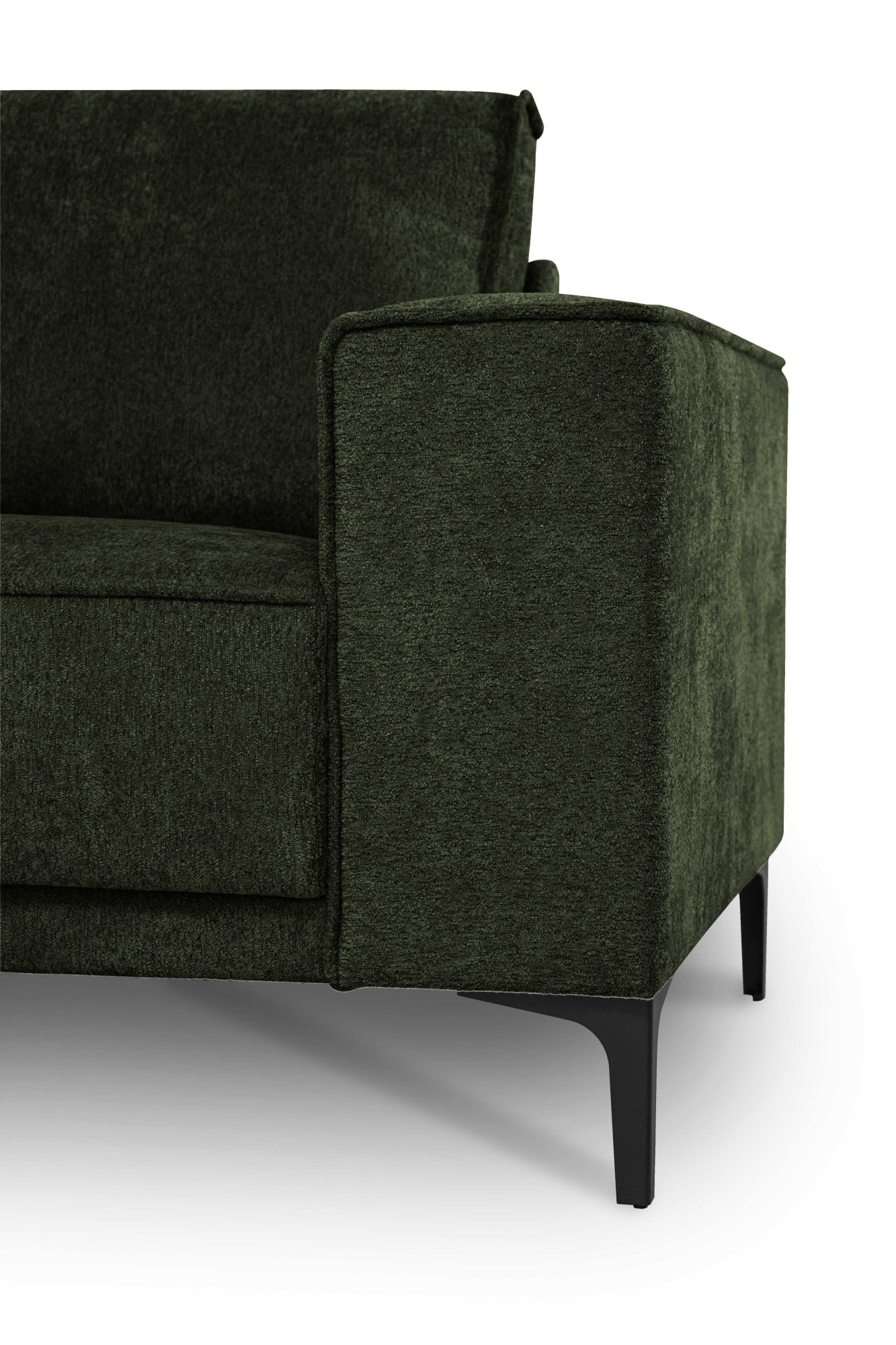 Places of Style Wohnlandschaft »XXL Sofa Oland, Struktur, Flachgewebe, Luxus-Microfaser, Boucle«, U-Form, 342 cm, Wellenunterfederung, Skandi-Design, Metallfüße