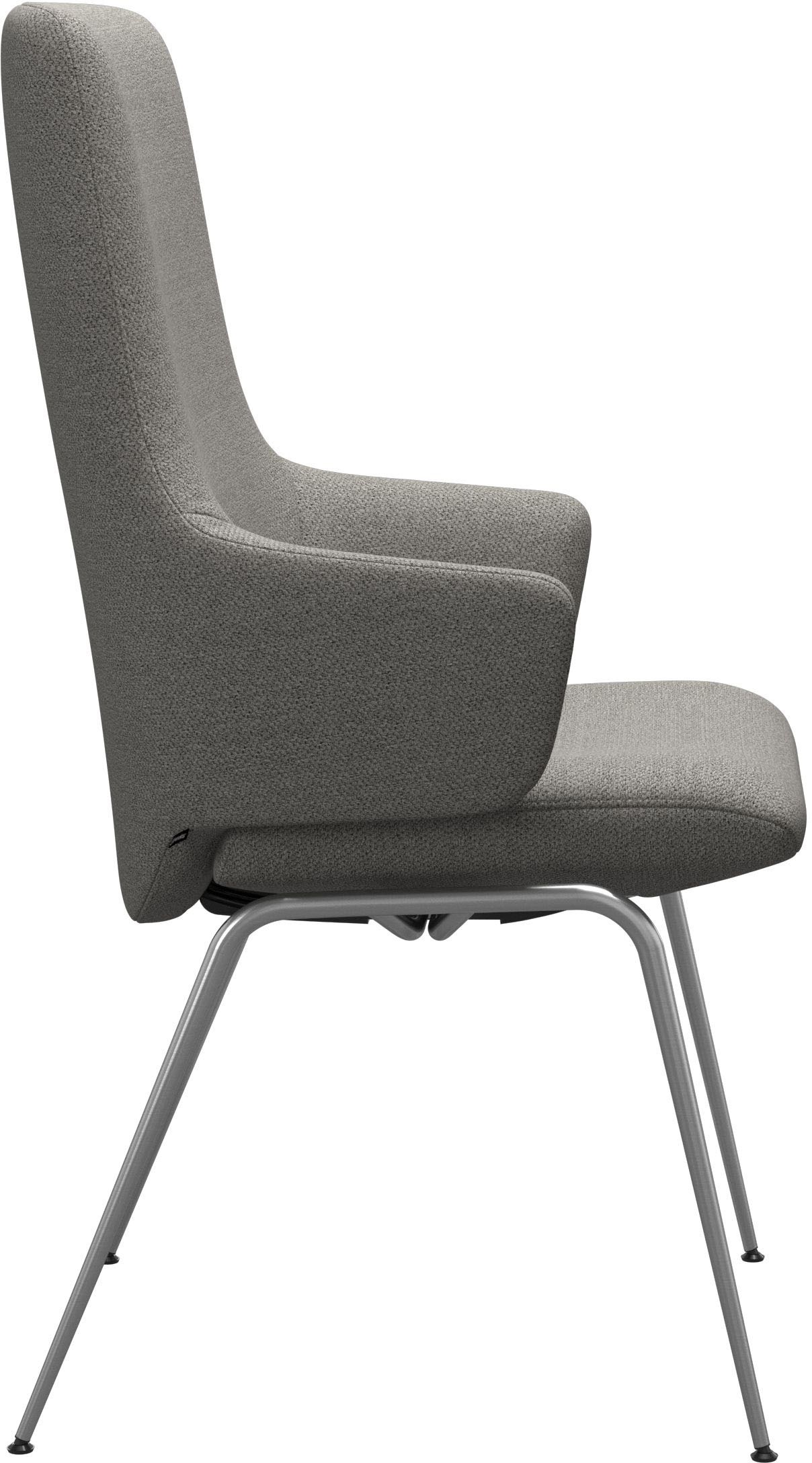 Stressless® Polsterstuhl »Laurel«, ROHLEDER Stoff Q2 FARON, High Back mit Armlehne, Größe L, mit Beinen aus Stahl in Chrom