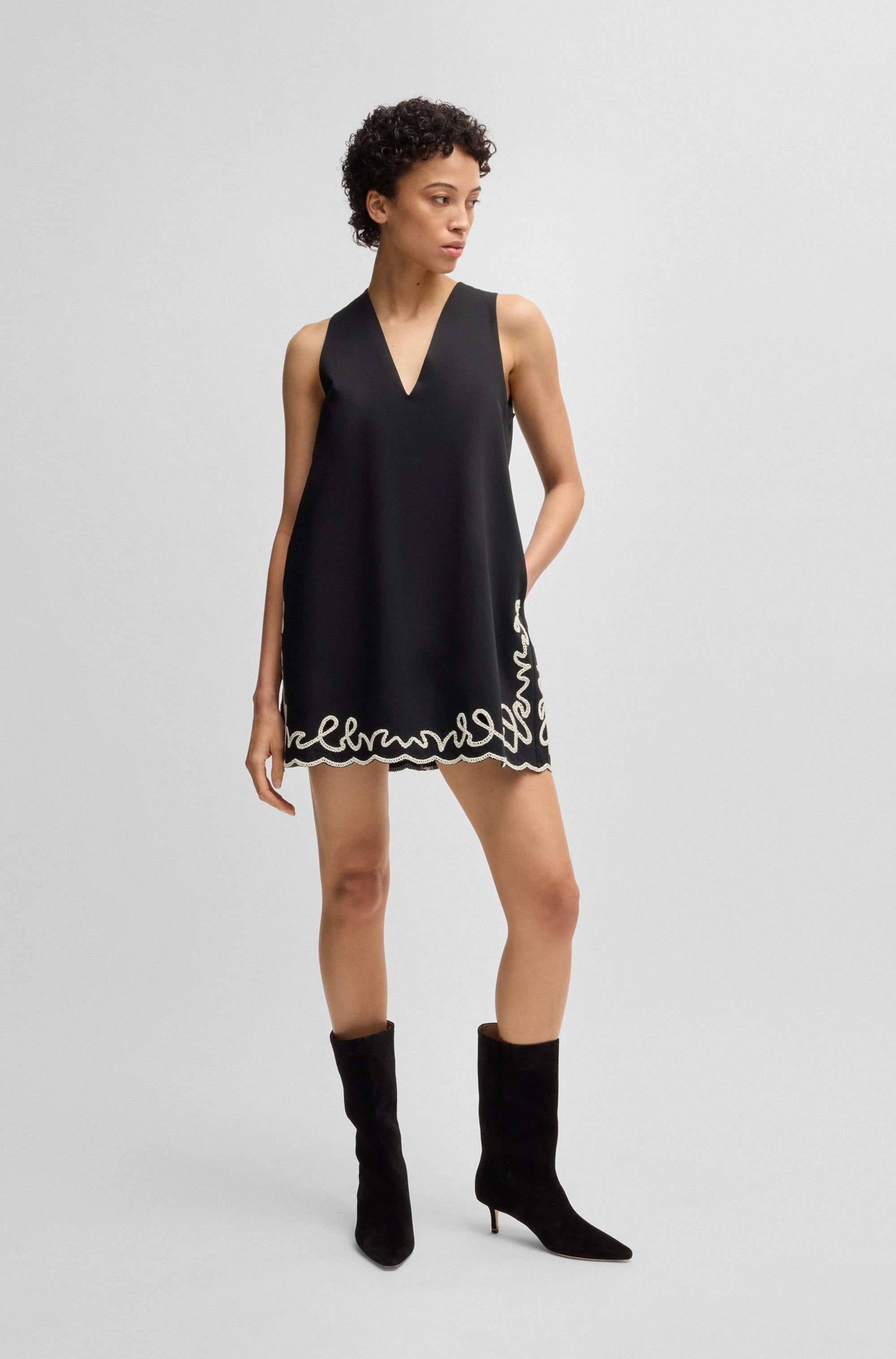 BOSS ORANGE Blusenkleid »C_Dembrolai«, mit Stickerei