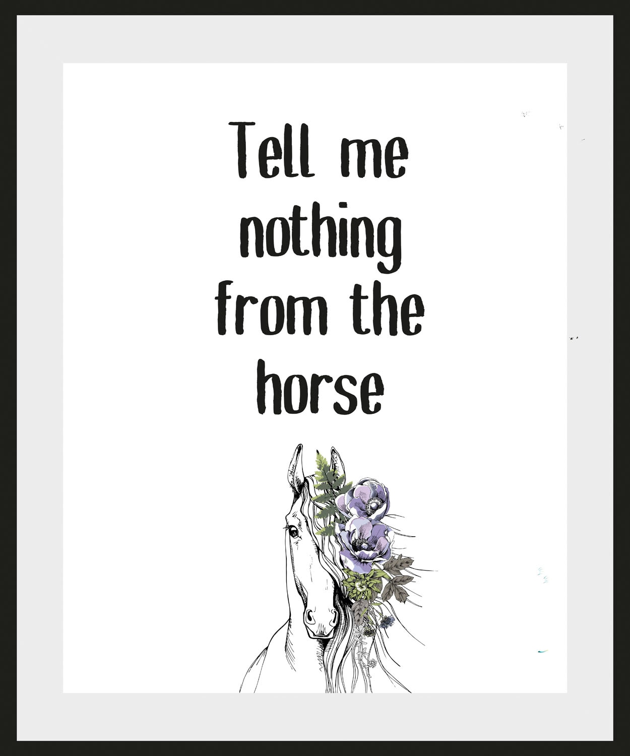 queence Bild »Tell me nothing from the horse«, Schriftzug-Humor-Sprüche & T günstig online kaufen