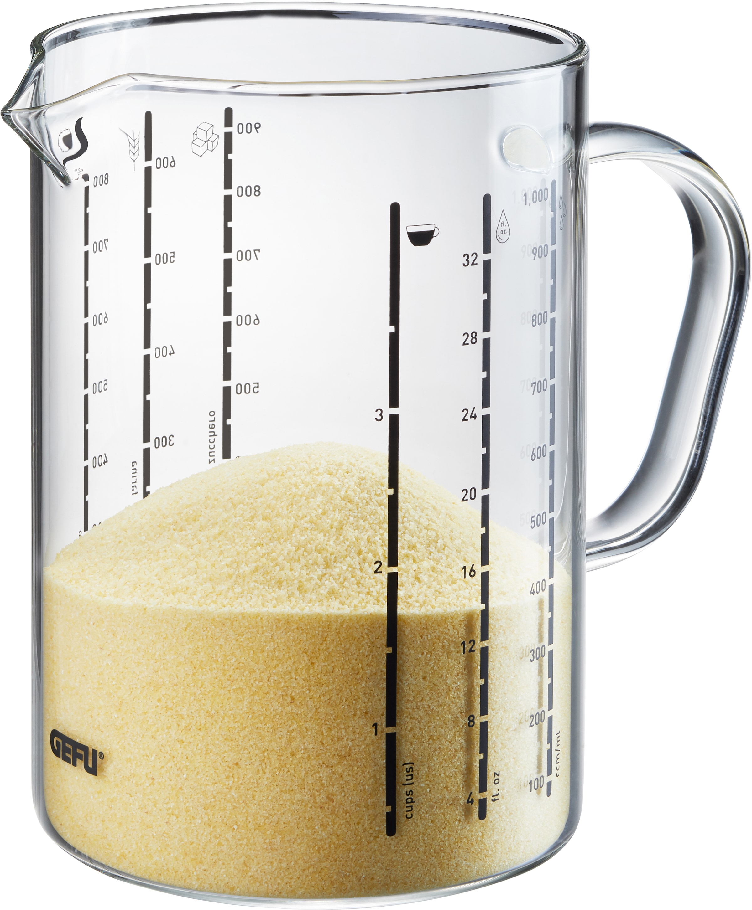 GEFU Messbecher »METI, 1000 ml«, Glas, Ausgießnase, 1 Liter