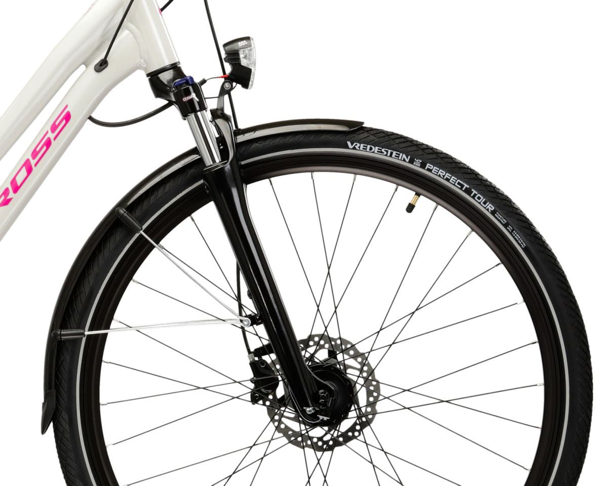 Kross Trekkingrad »Damen-Trekkingrad 28" Trans 5.0 Grau 18 Gänge« 18 Gang Shimano CUES U3020 Schaltwerk Kettenschaltung