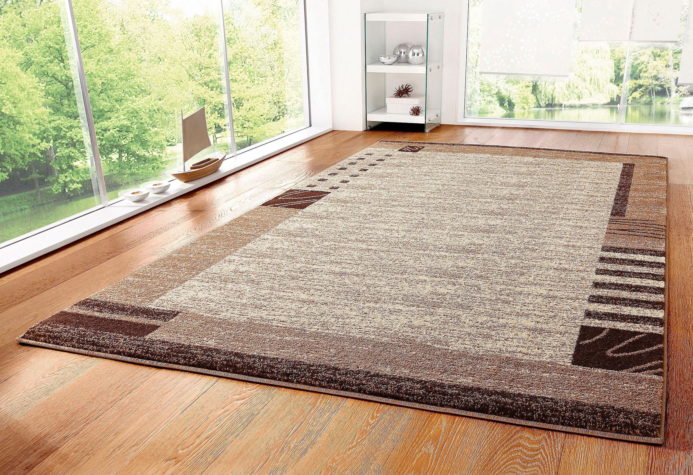 my home Teppich »Jonas«, rechteckig, 8 mm Höhe, flacher Teppich, Kurzflor, günstig online kaufen