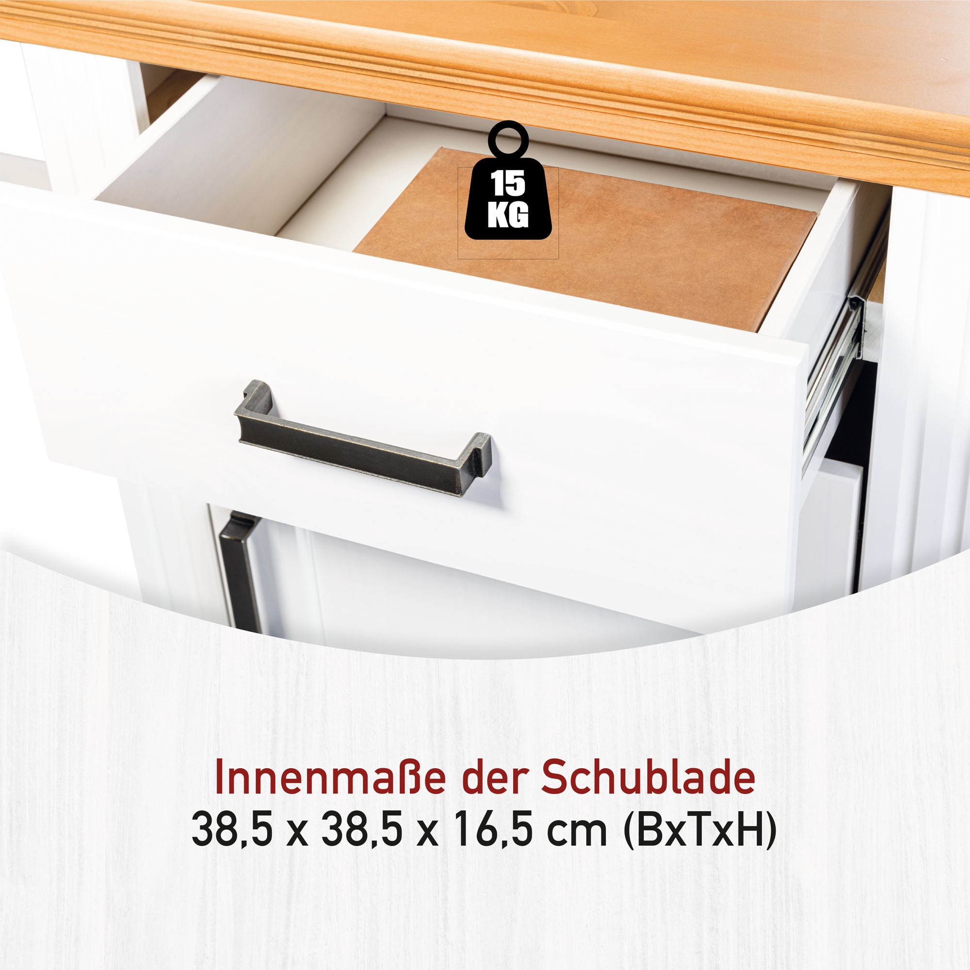 Inter Link Computertisch »Schreibtisch Maluno« 1 Stk. tlg. Kiefer Massiv, Soft-Close, Stauraum, BxTxH: ca. 143 x 65 x 76 cm