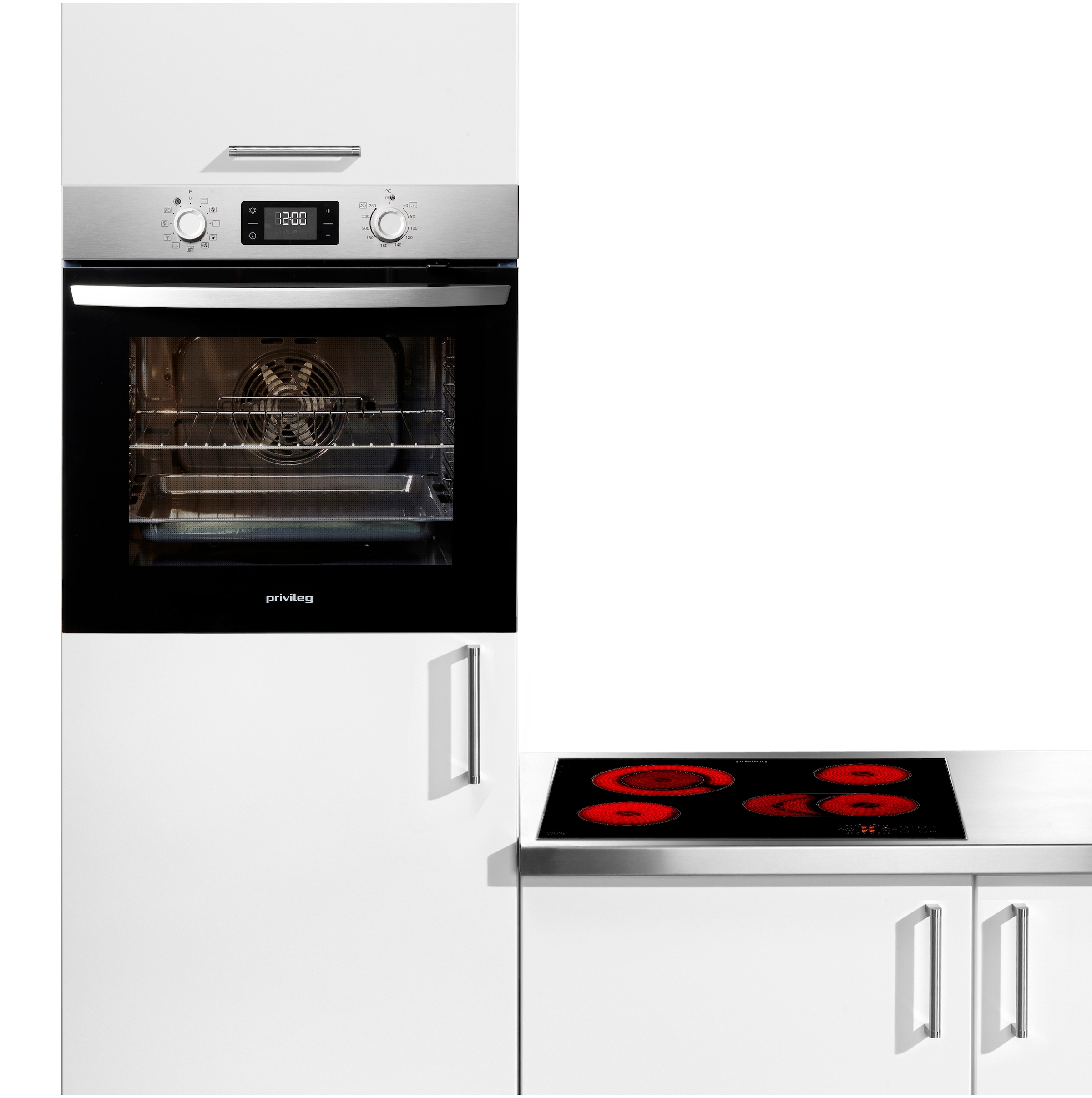 Privileg Backofen-Set Materia »PBA285HR0I« Hydrolyse Set, 2 Stk. tlg. ECO Heißluft - saftigen Braten durch gleichmäßige Luftverteilung