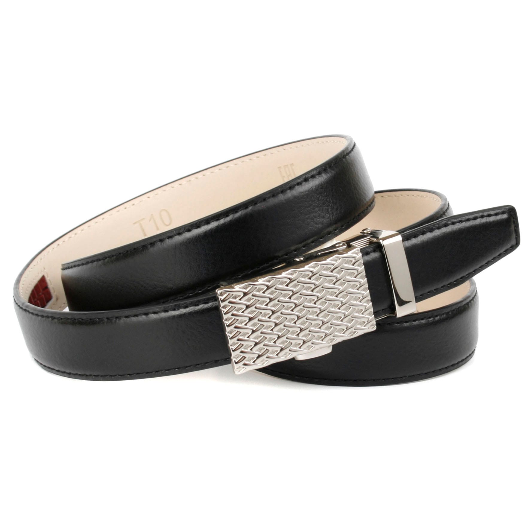 Anthoni Crown Ledergürtel, in bestellen elegante Stilvoller Schließe Gürtel schwarz, jetzt