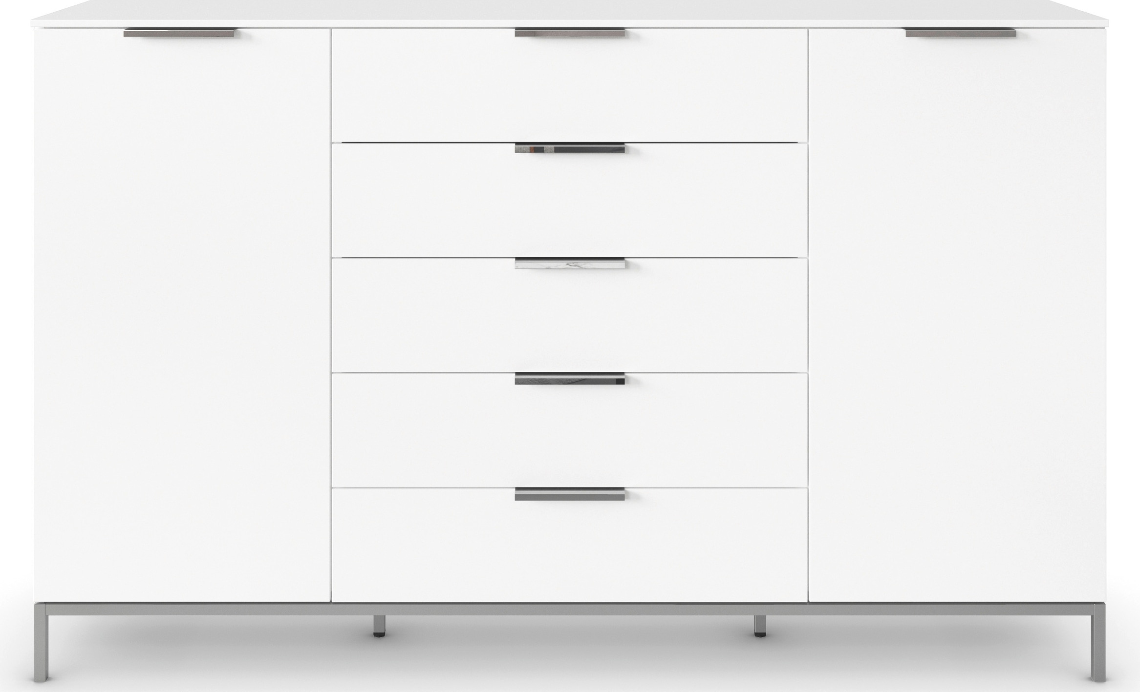 rauch Kombikommode »Kommode Türkommode Sideboard Kombikommode FLIPP«, (Breite 160/180 cm mit 4 Einlegeböden), 2-türig mit 5 Schubladen und Soft-Close-Funktion in zwei Breiten