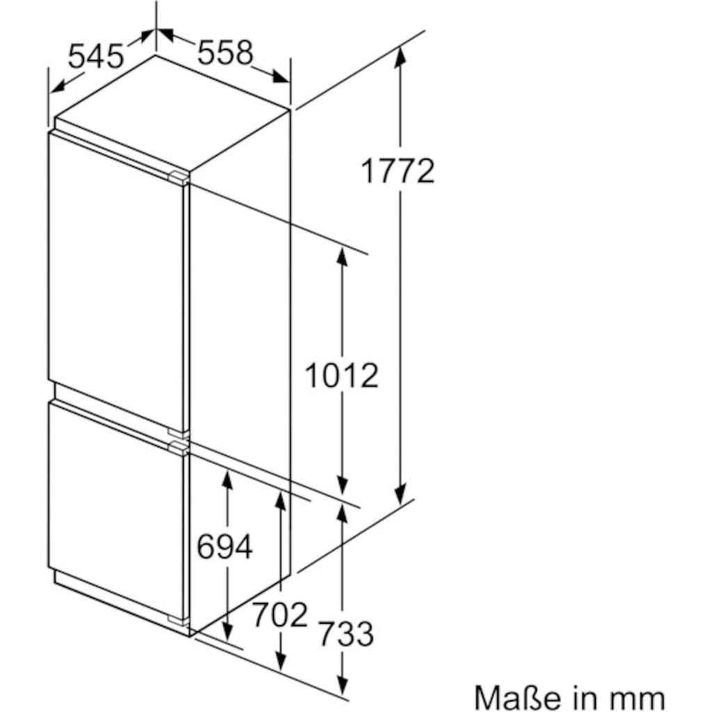 BOSCH Einbaukühlgefrierkombination »KIN86AFF0«, KIN86AFF0, 177,2 cm hoch, 55,8 cm breit