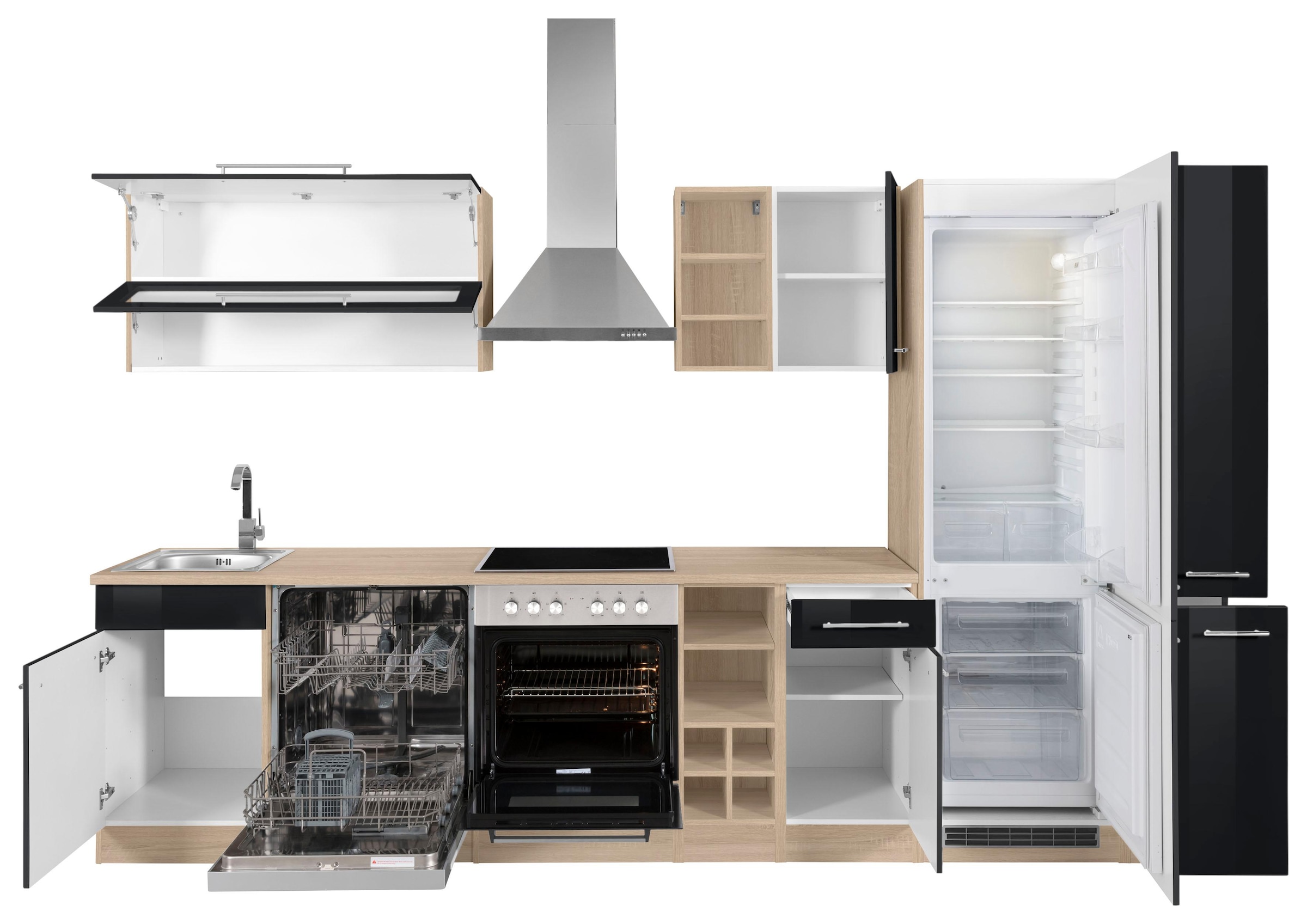 KOCHSTATION Küchenzeile »KS-Eton«, ohne E-Geräte, Breite 330 cm