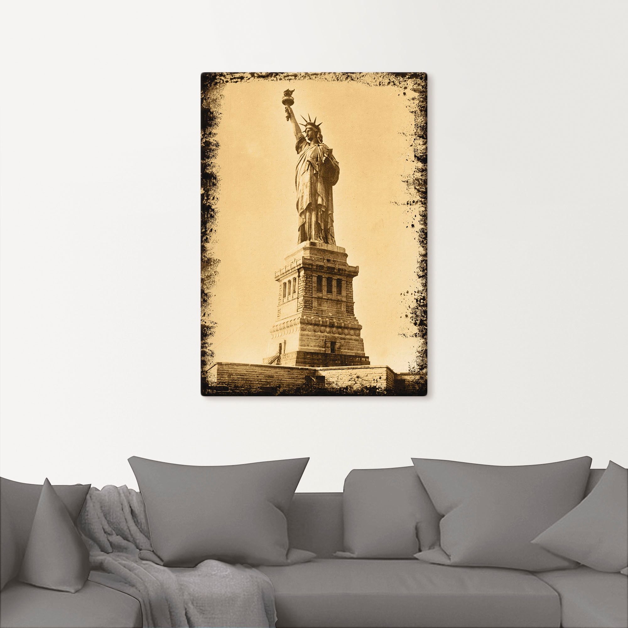 Artland Wandbild »Freiheitsstatue - N.Y. City«, Gebäude, (1 St.), als Leinwandbild, Wandaufkleber oder Poster in versch. Größen