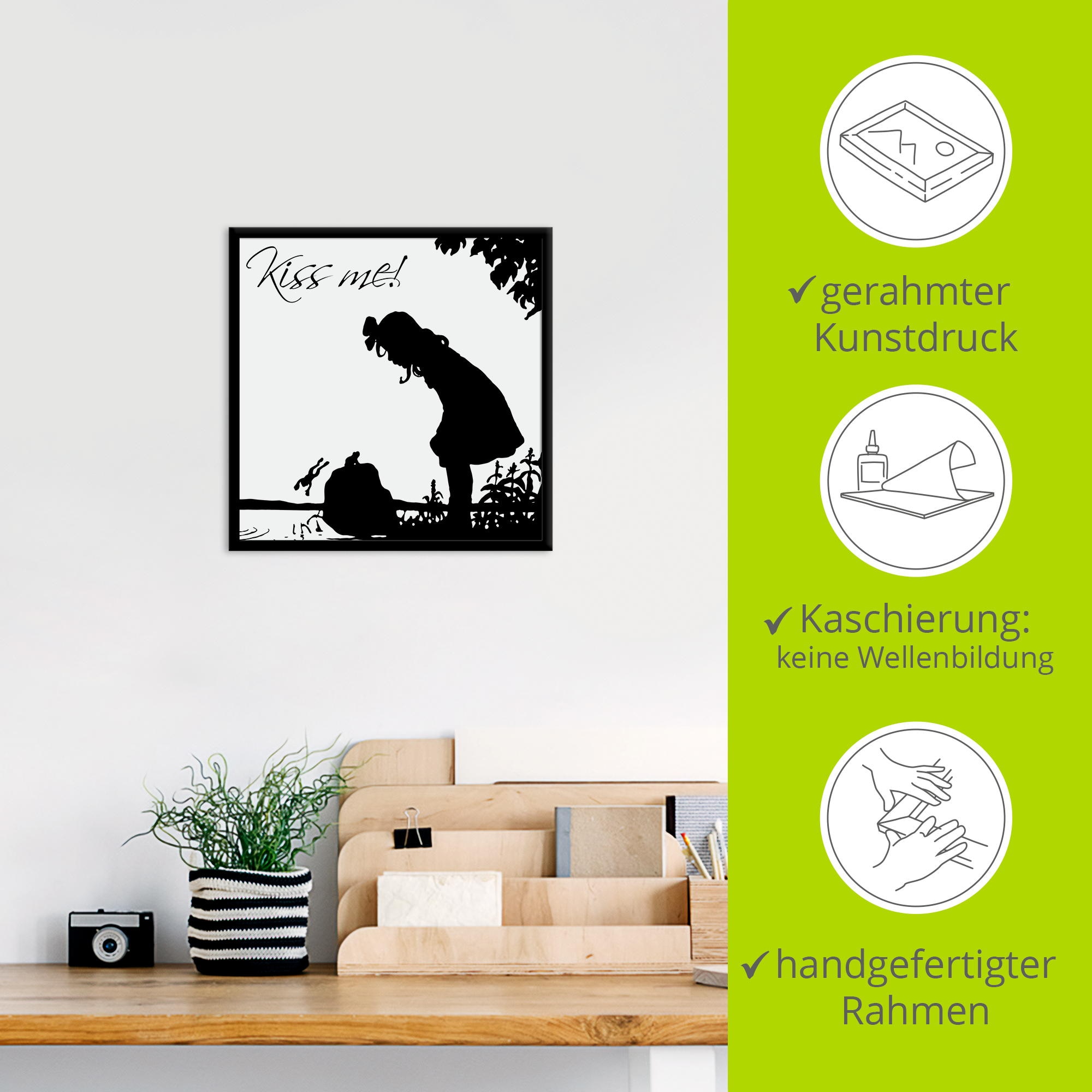Artland Wandbild »Küss mich«, Sprüche & Texte, (1 St.)