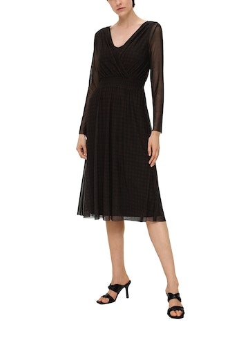s.Oliver BLACK LABEL Meshkleid, mit Smoke-Detail