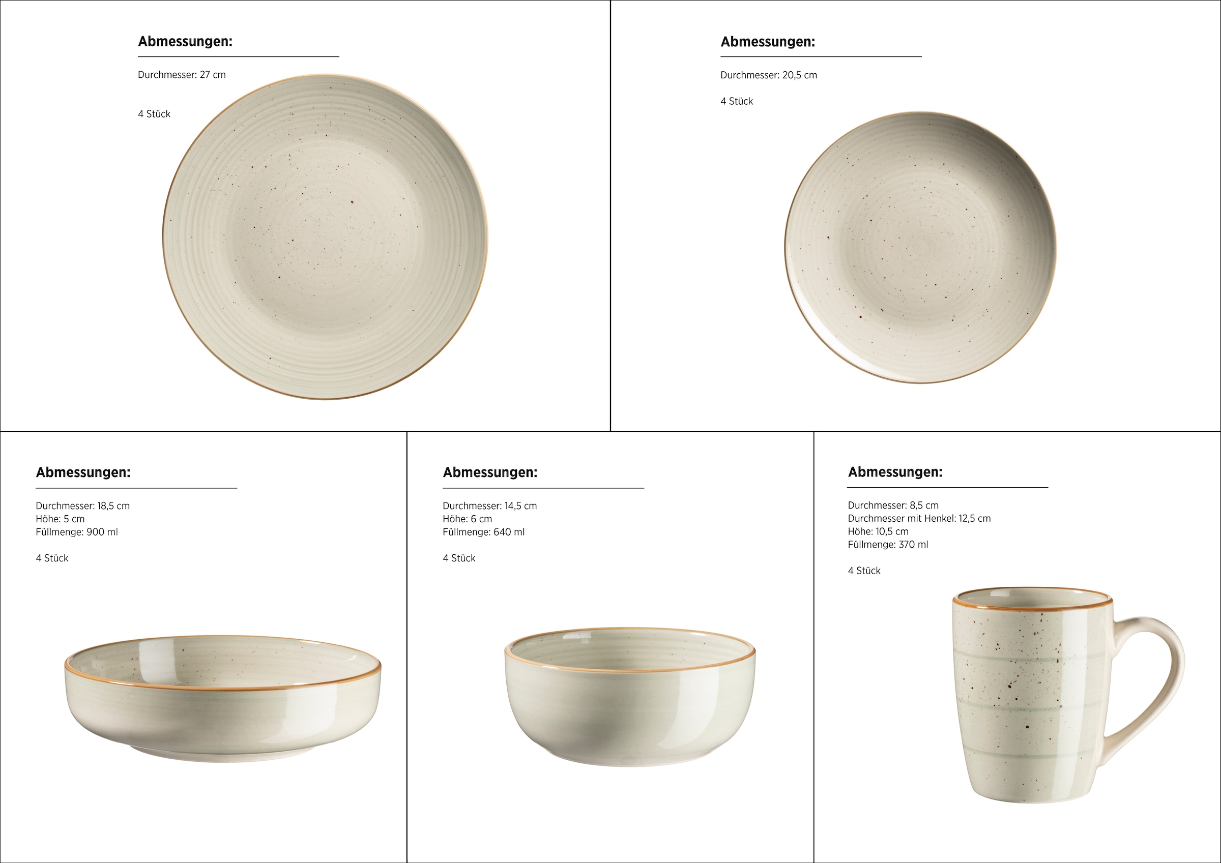 MÄSER Kombiservice »VALMERA, Geschirr Set, Steinzeug«