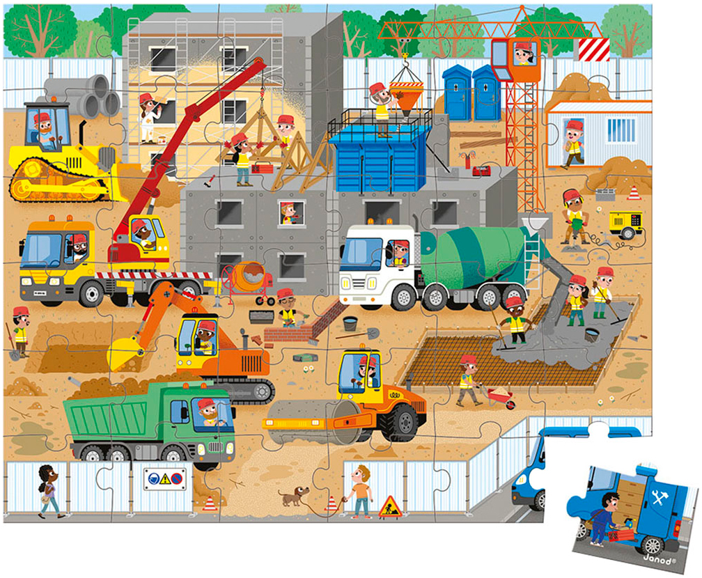 Janod Puzzle »Baustelle«, FSC®- schützt Wald - weltweit