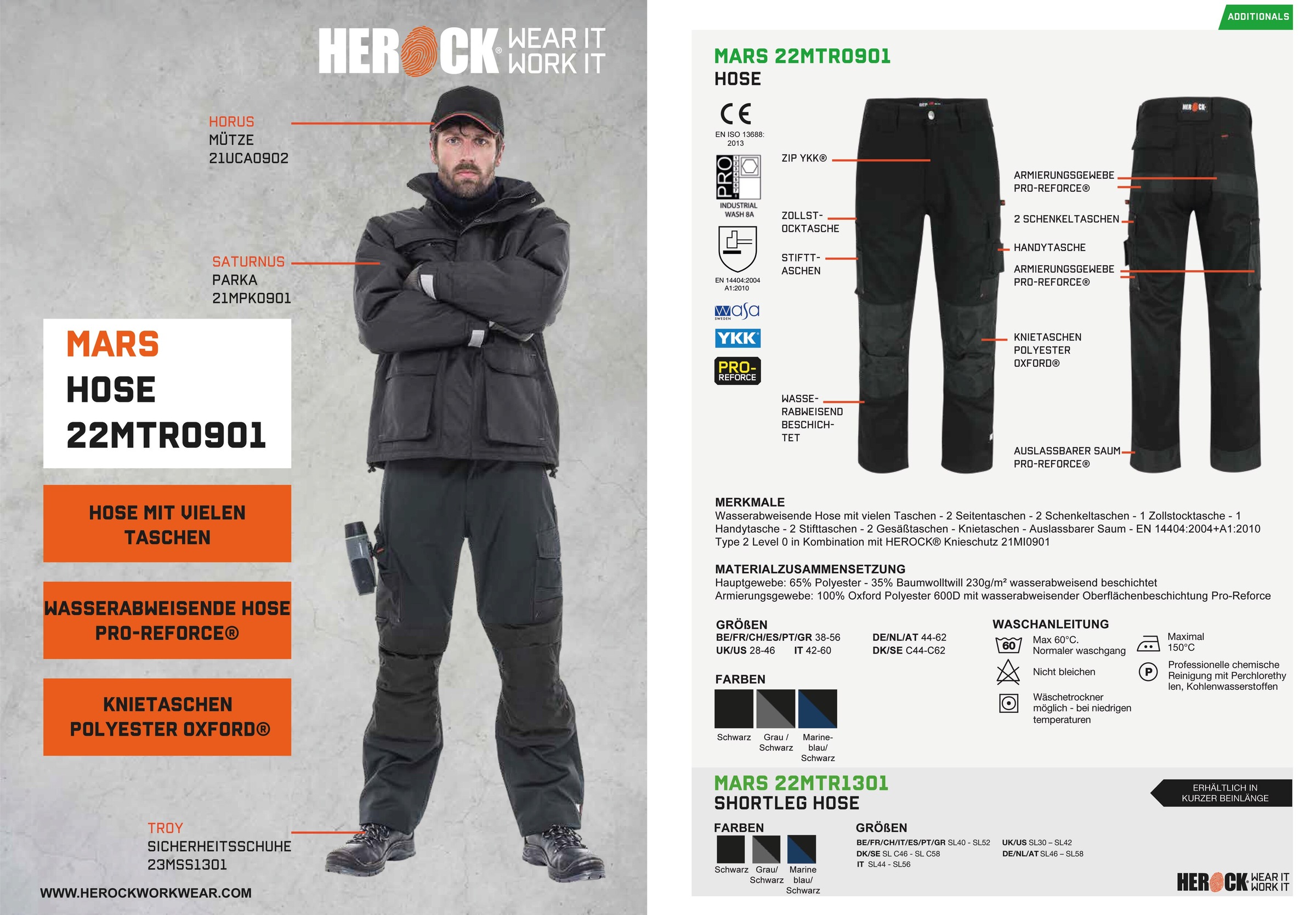 wasserabweisend, bestellen Leicht 10 und bequem, online Taschen, »Mars Hose«, Passform angenehme Arbeitshose Herock