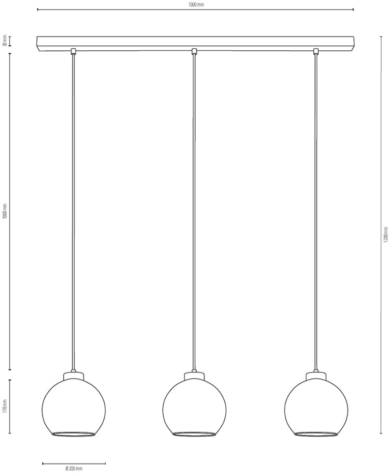 BRITOP LIGHTING Pendelleuchte »LAGUNA«, 3 flammig, Leuchtmittel E27 | Leuchtmittel wechselbar-ohne Leuchtmittel, Naturprodukt aus Eichenholz, Hochwertige Glasschirme