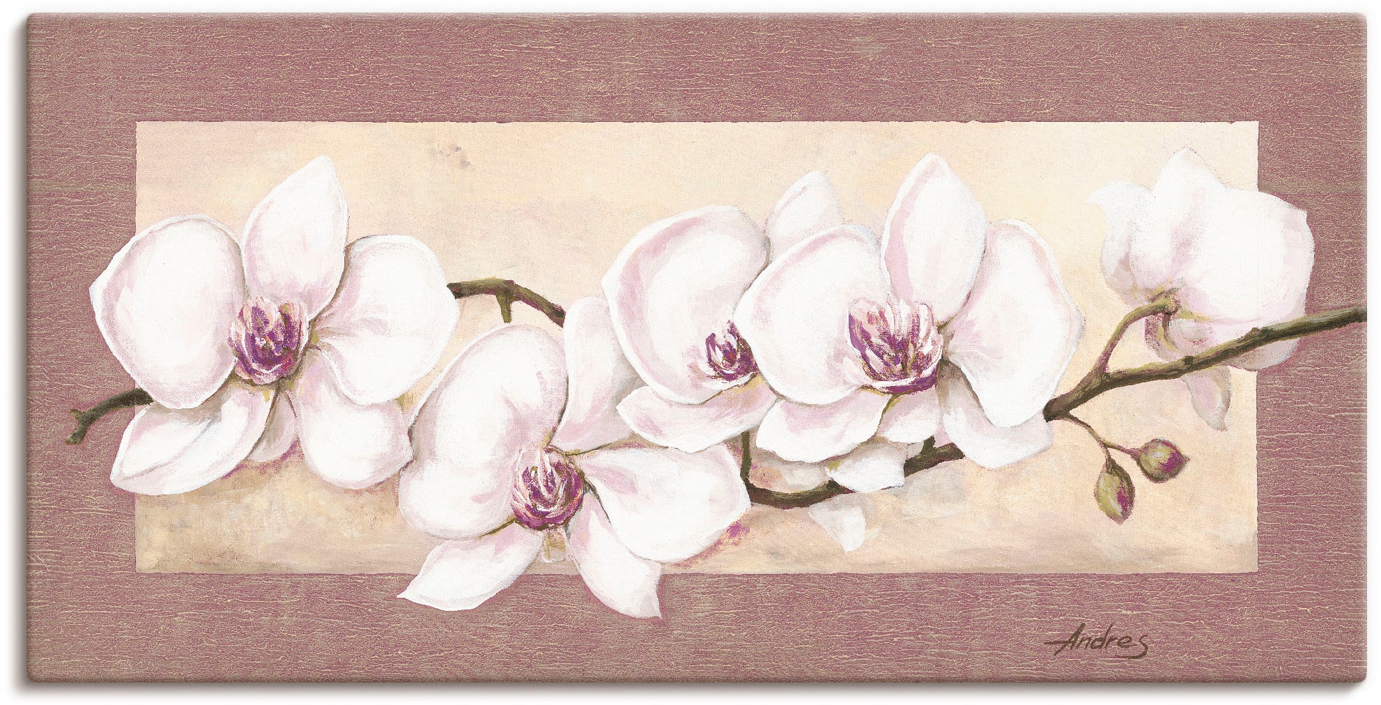 Artland Wandbild »Orchideenzweig_in Beerentönen«, Blumen, (1 St.), als Alubild, Outdoorbild, Leinwandbild in verschied. Größen