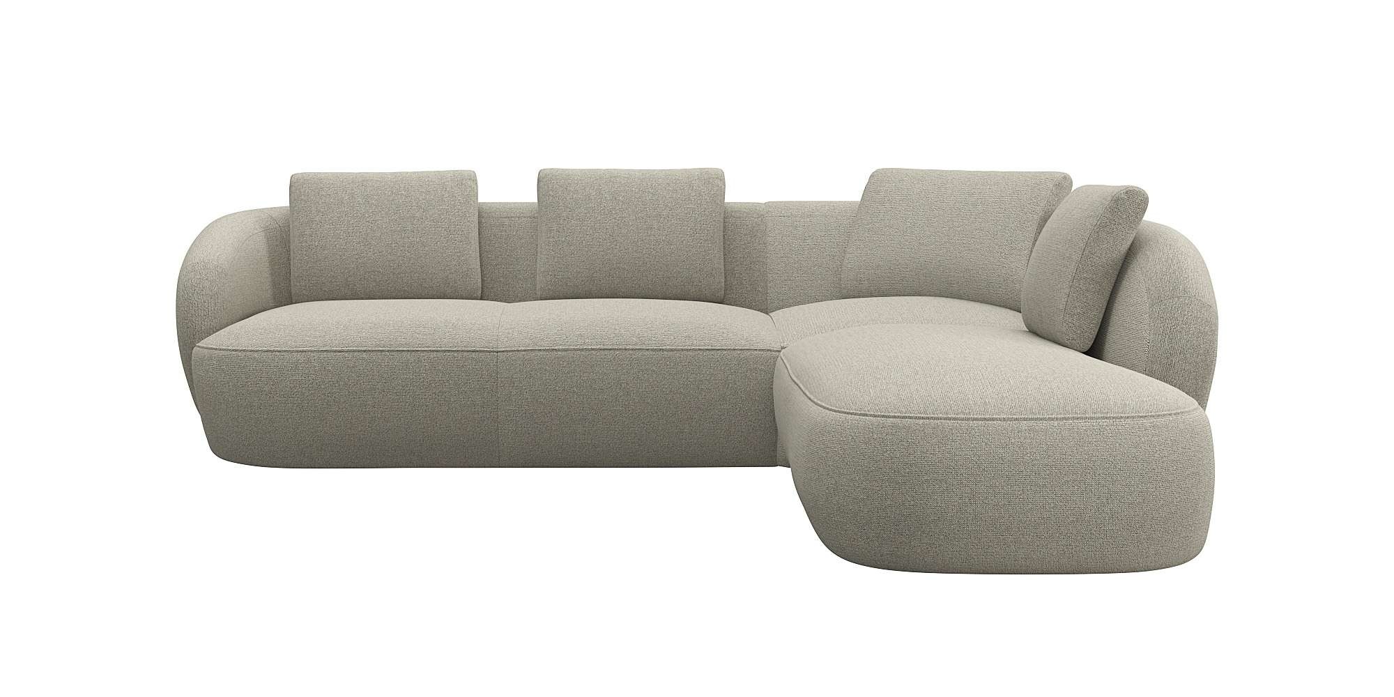 FLEXLUX Ecksofa »Torino, rund, L-Form, Sofa-Ecke mit Ottomane«, Modernes, o günstig online kaufen