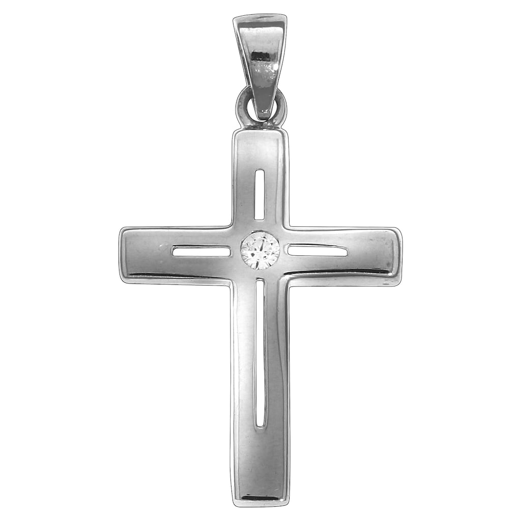 Vivance Kettenanhänger »925 Silber rhodiniert Kreuz«