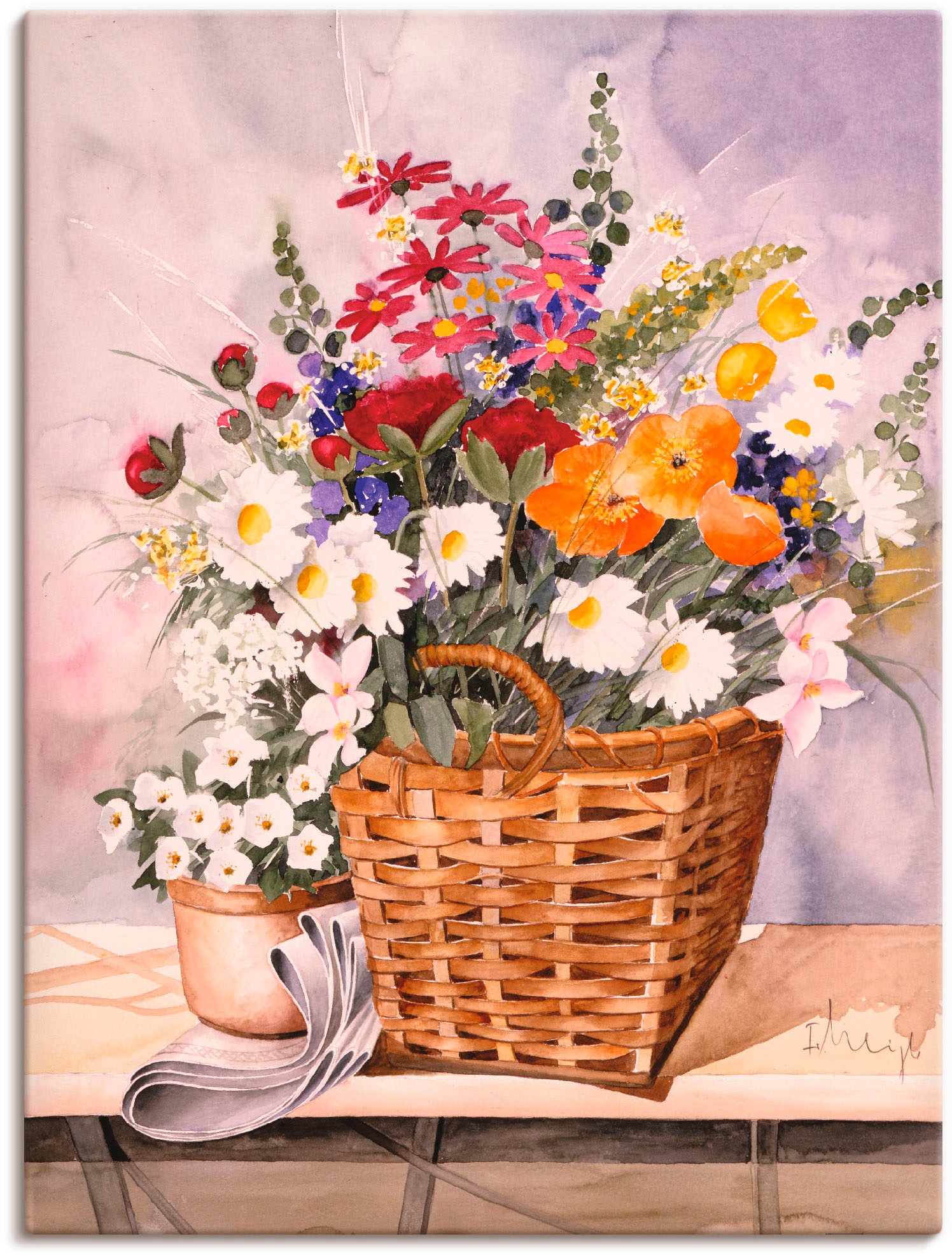 Artland Wandbild »Stillleben mit Kürbissen«, Blumen, (1 St.), als Leinwandb günstig online kaufen