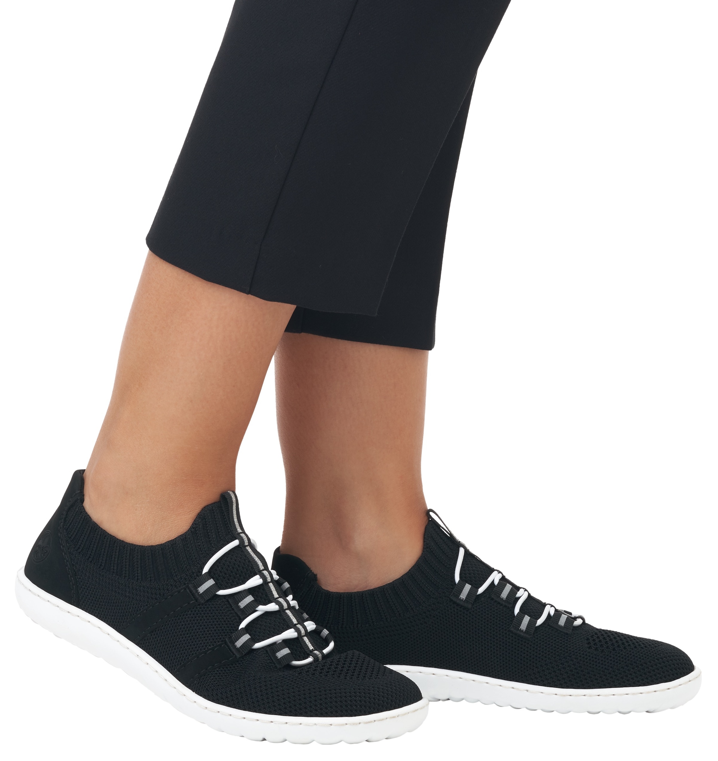 Rieker Slip-On Sneaker »Barfußschuh«, Slipper, Freizeitschuh, Halbschuh mit elastischem Strickschaft